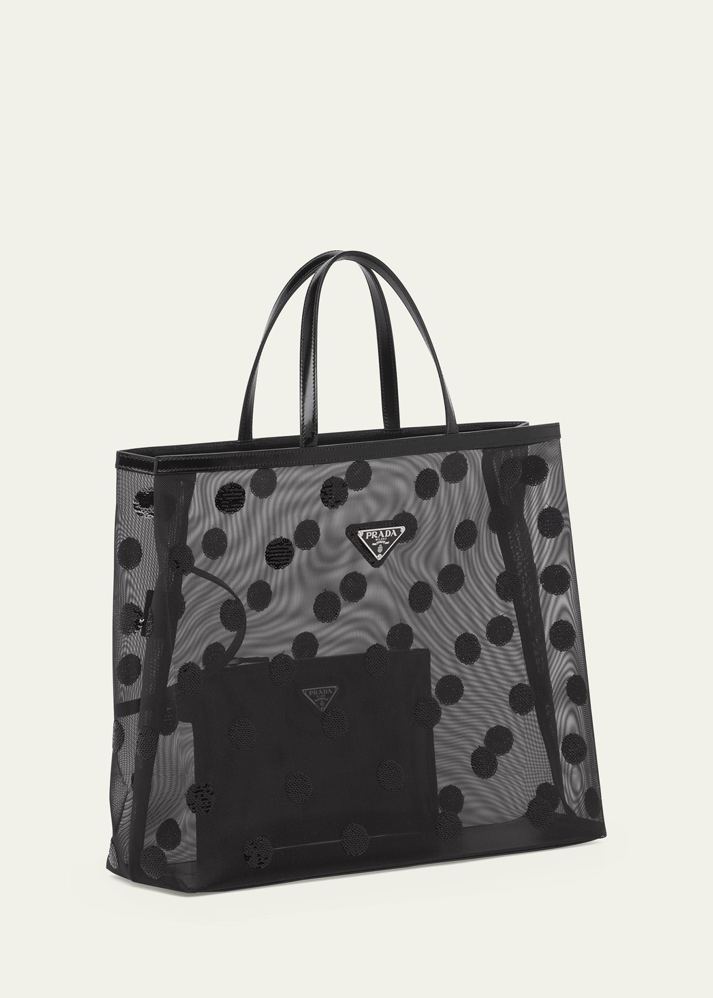 Prada Mesh Polka Dot Sequin Tote Bag - Bergdorf Goodman