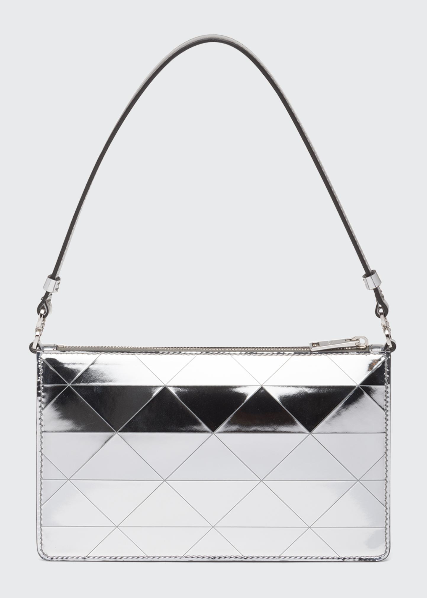 Prada Spazzolato Metallic Triangle Shoulder Bag - Bergdorf Goodman
