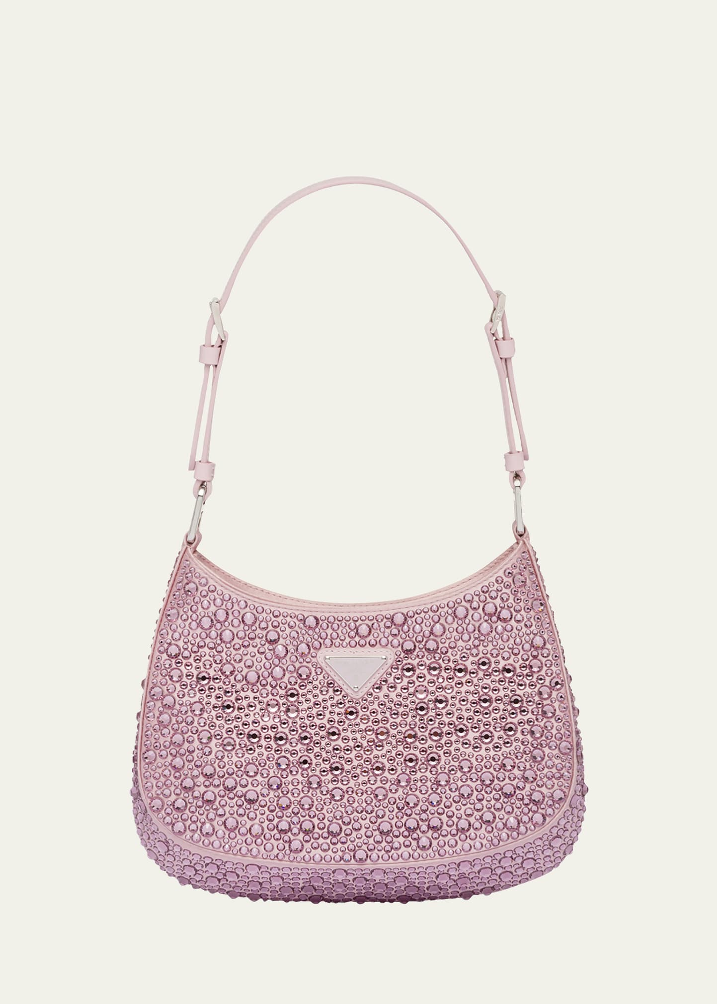Prada Cleo Crystal Logo Hobo Bag - Bergdorf Goodman