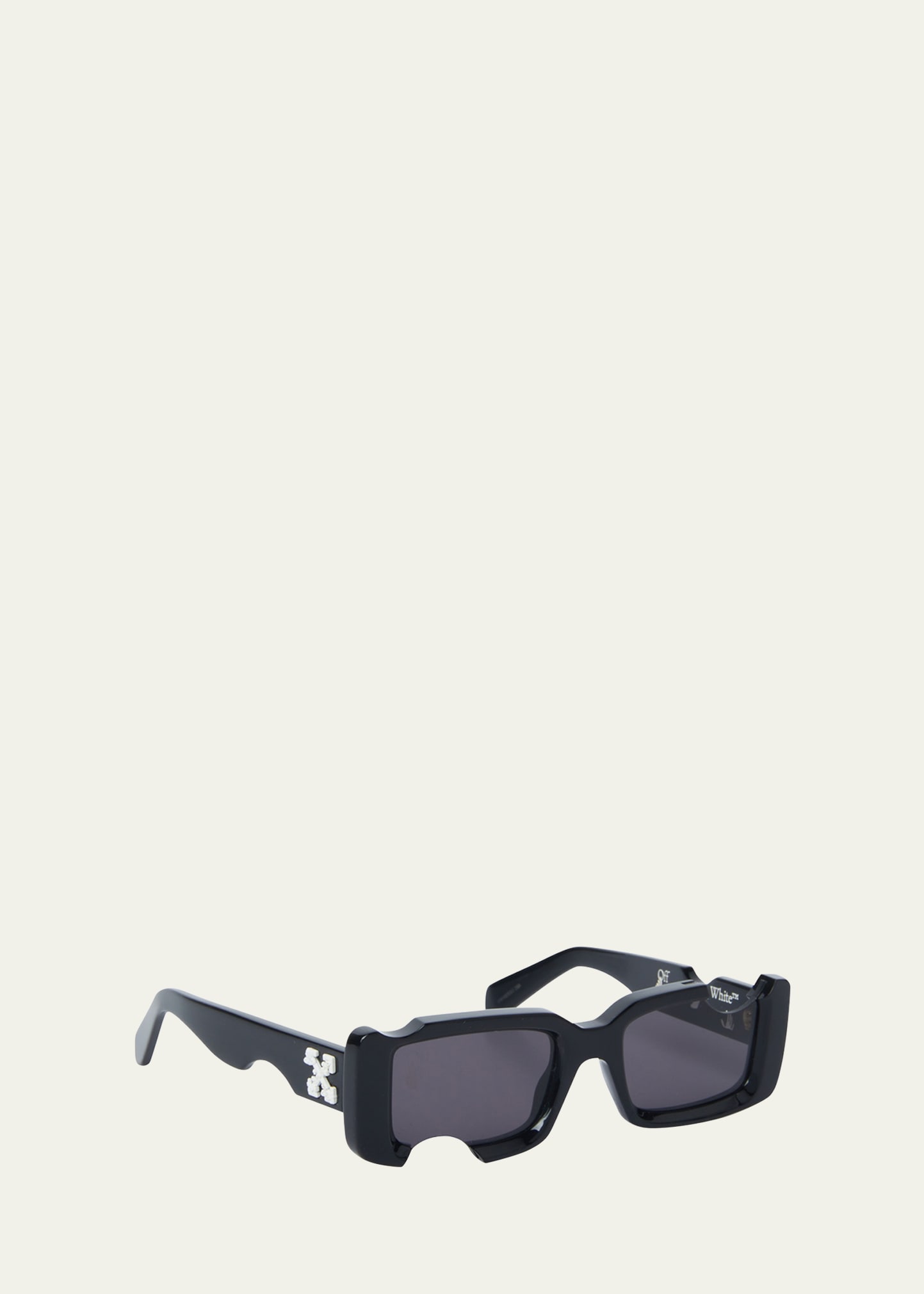 OFF WHITE Cady Rectangular ス OFF-WHITE Cady Cut-Out Rectangular Frame Sunglasses Black