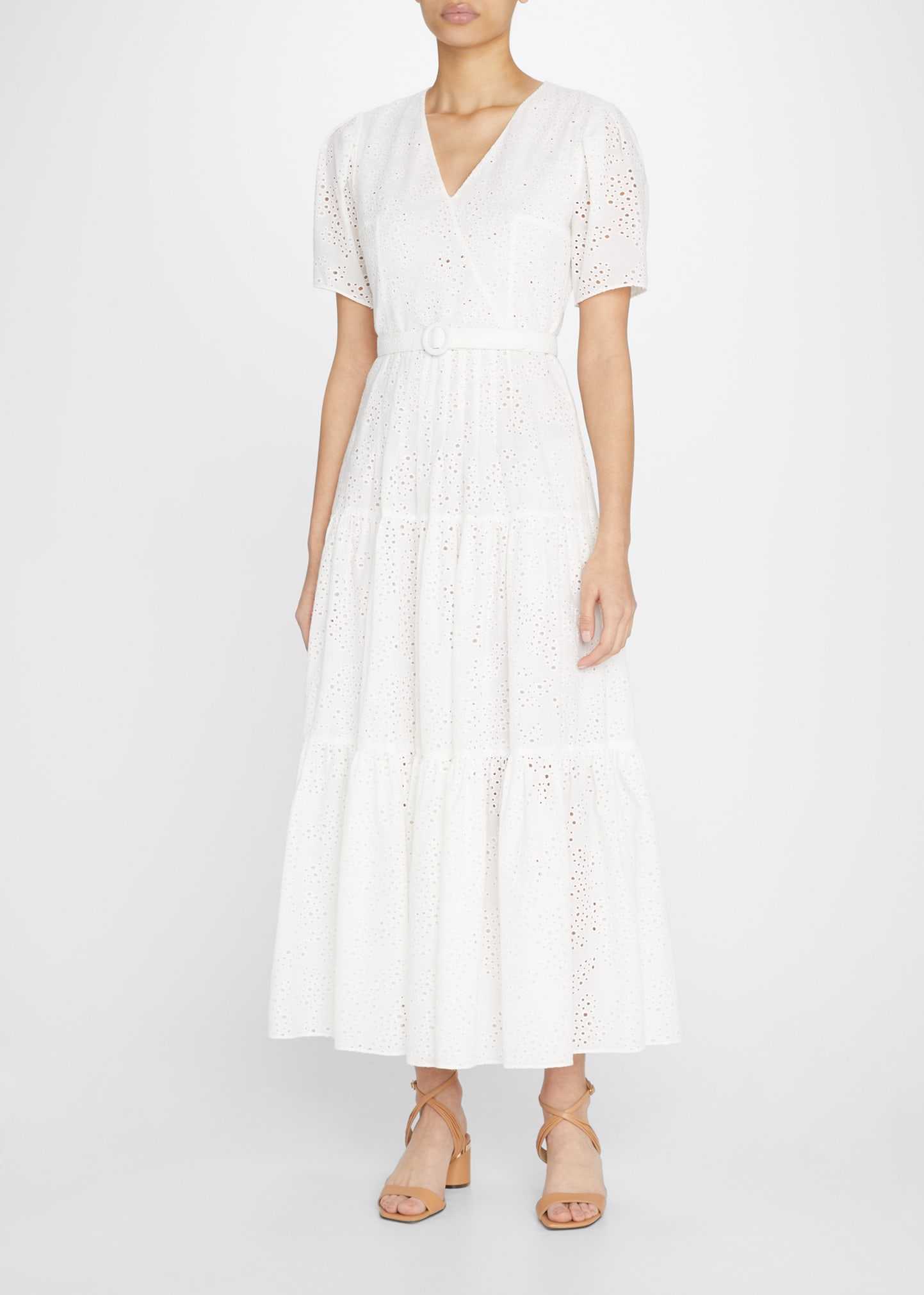 Akris Punto Eyelet-Embroidered Belted Maxi Dress - Big Apple Buddy