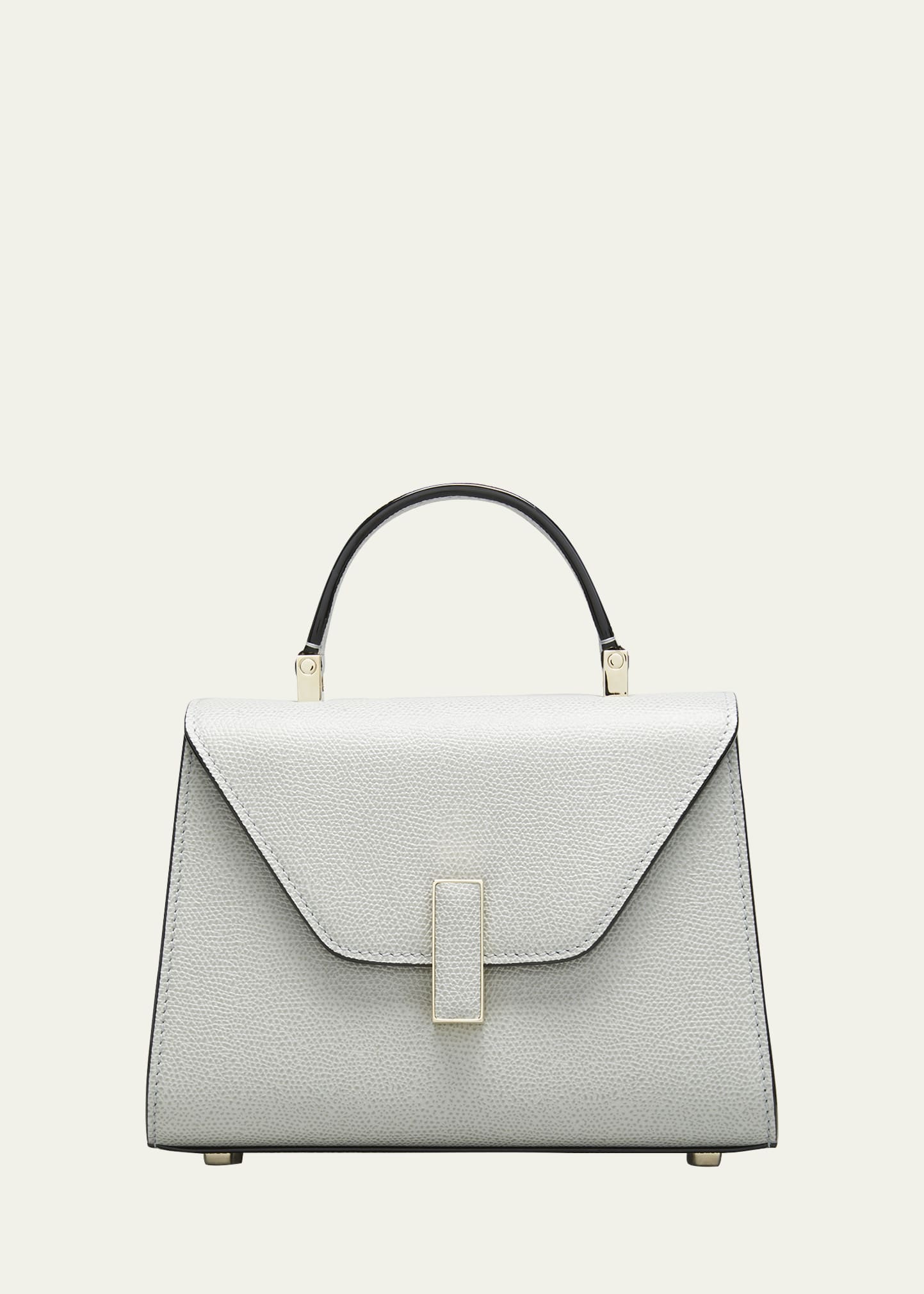 Valextra Iside Medium Leather Top-Handle Bag White