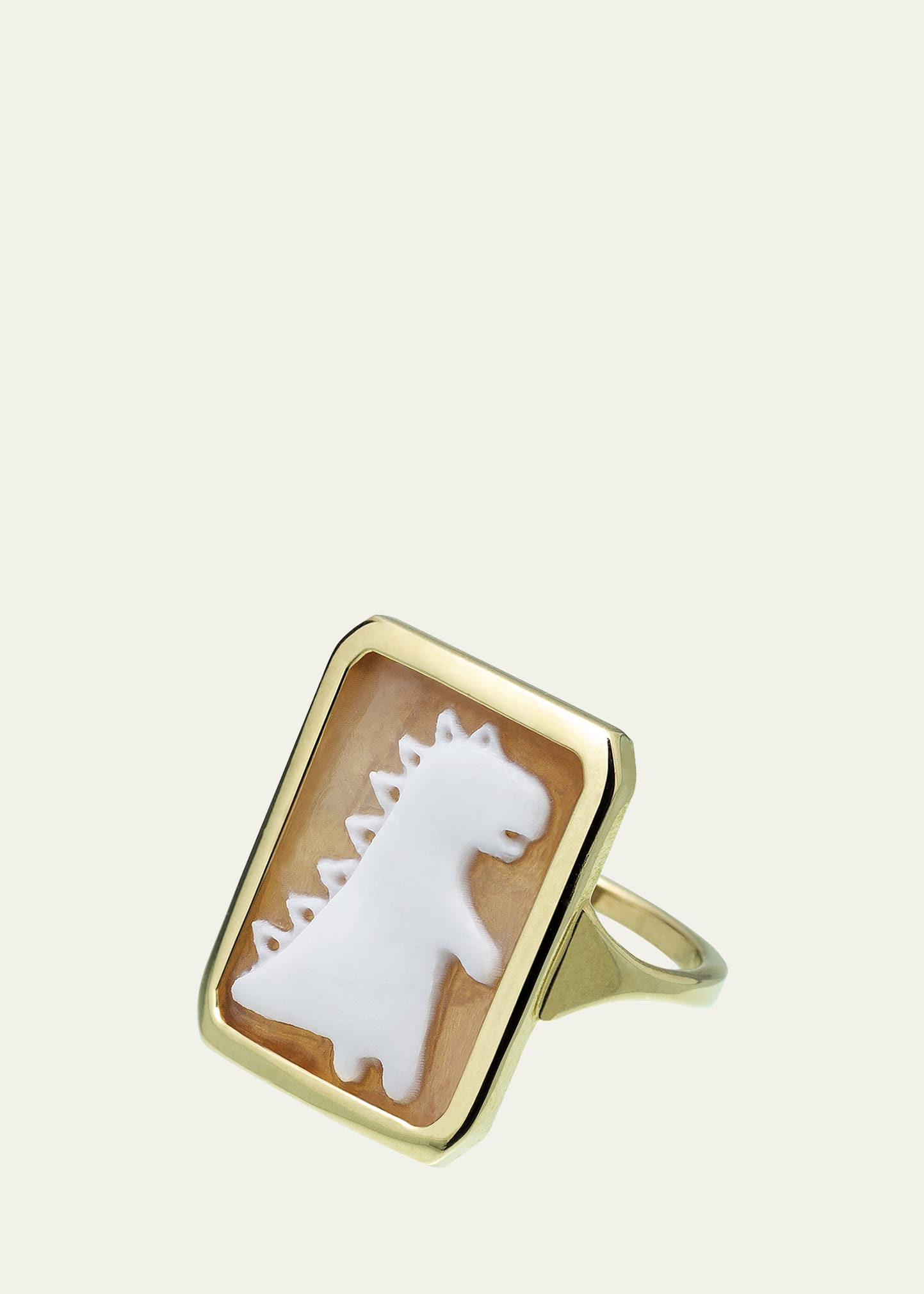 Aliita Cameo Dinosaur Ring in 9k Gold, Size 6 and 7.25