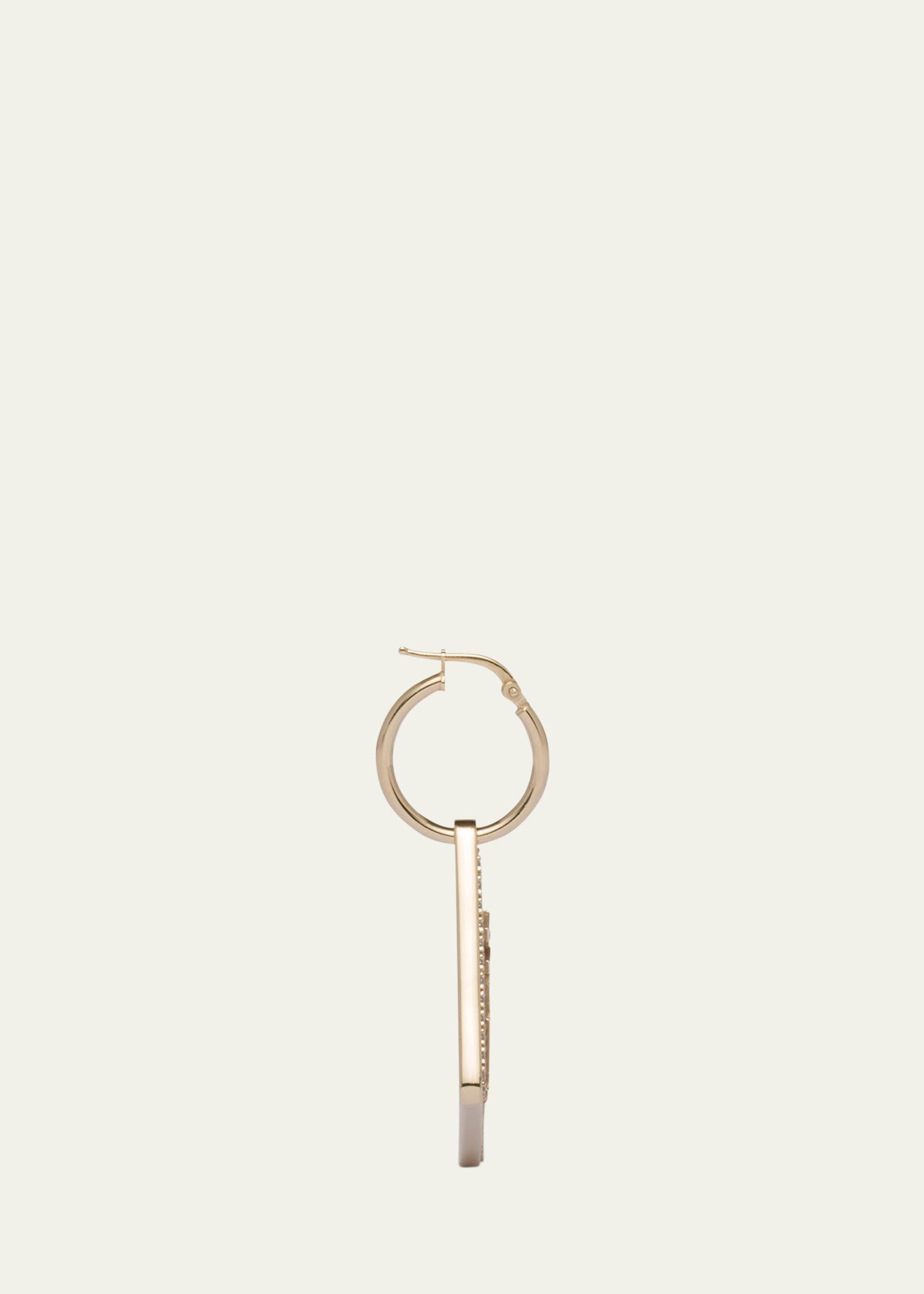 Prada Crystal Logo Symbole Left Earring - Bergdorf Goodman