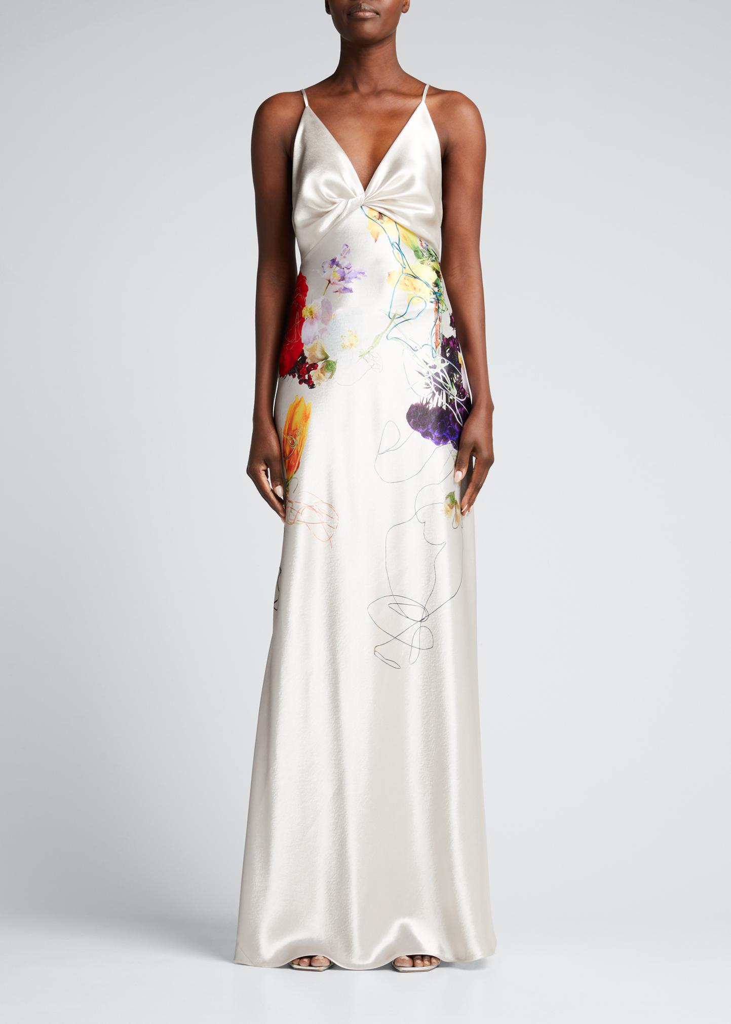 jason wu designer dresses Dress By In Yellow, Size: M Jason Wu Collections gown is cut from panels of lustrous gold satin with a hammered texture that beautifully catches the light JASON WU COLLECTION Paneled Silk-chiffon