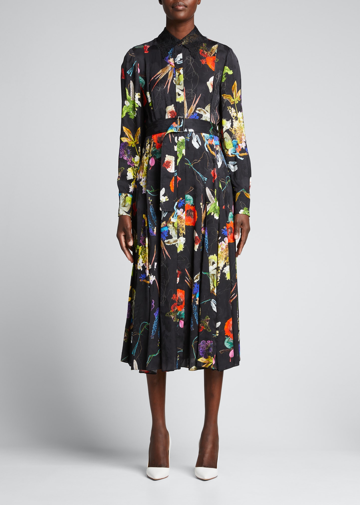 floral knee length shirt dresses