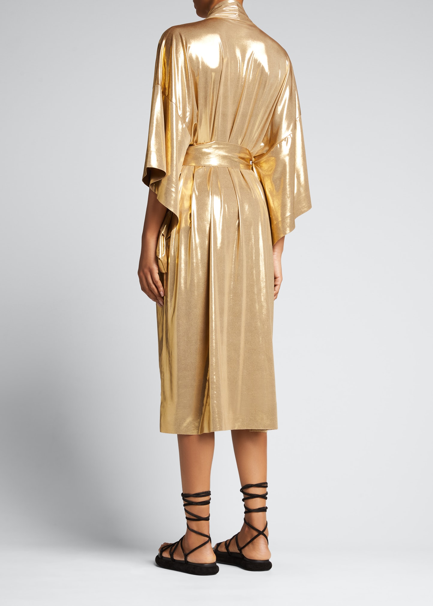 Norma Kamali Golden Coverup Mid-Calf Robe - Bergdorf Goodman