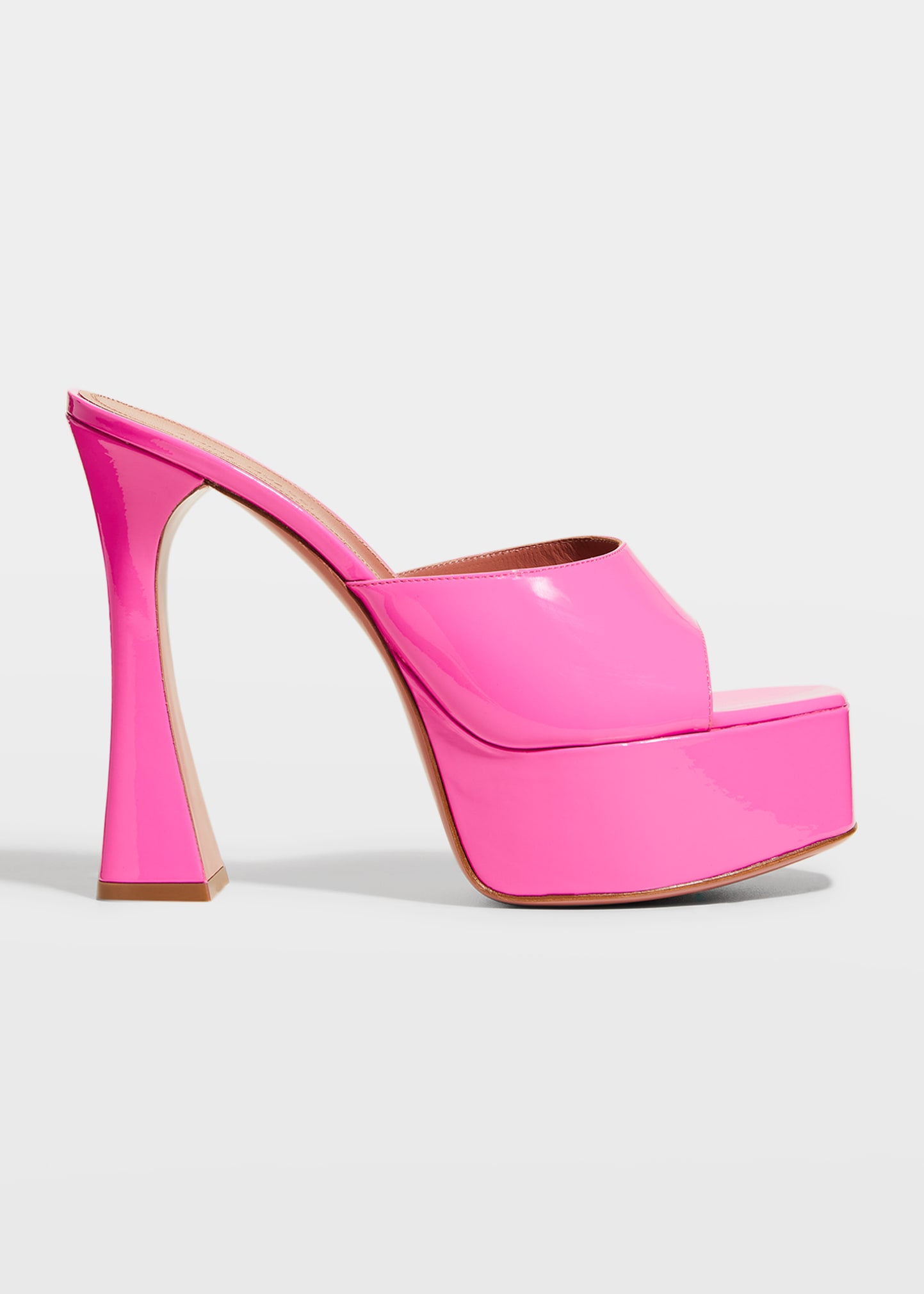 Amina Muaddi Dalida Patent Leather Platform Sandals Bergdorf Goodman