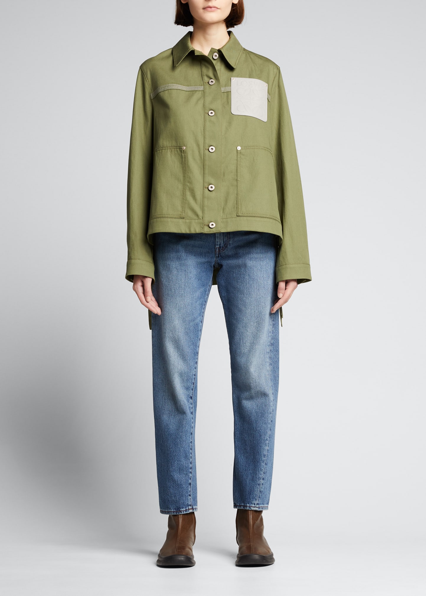 Loewe Leather Jacket, Size 48 IT