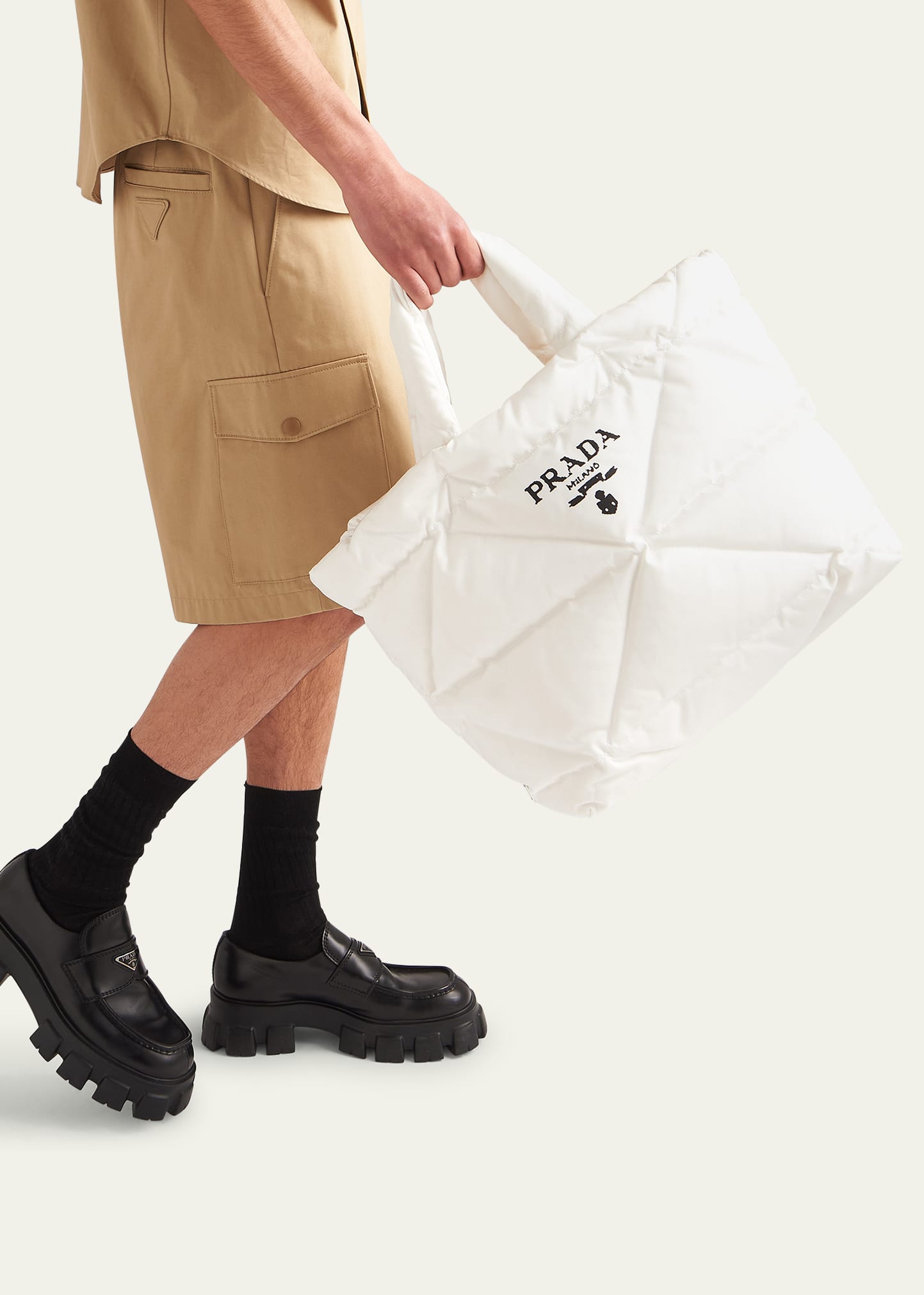 Prada Triangle Padded Re-Nylon Tote Bag - Bergdorf Goodman