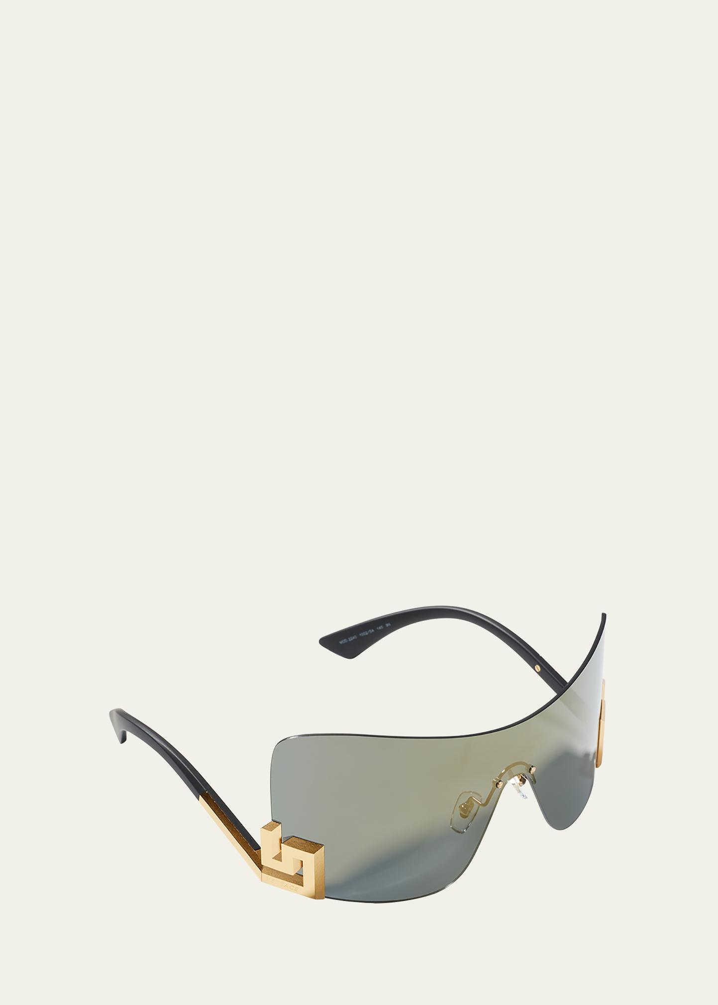 Versace: greca detail shield sunglasses Versace Greca 2058-B Shield Sunglasses w/ Box & Case – OLIVER main image 3