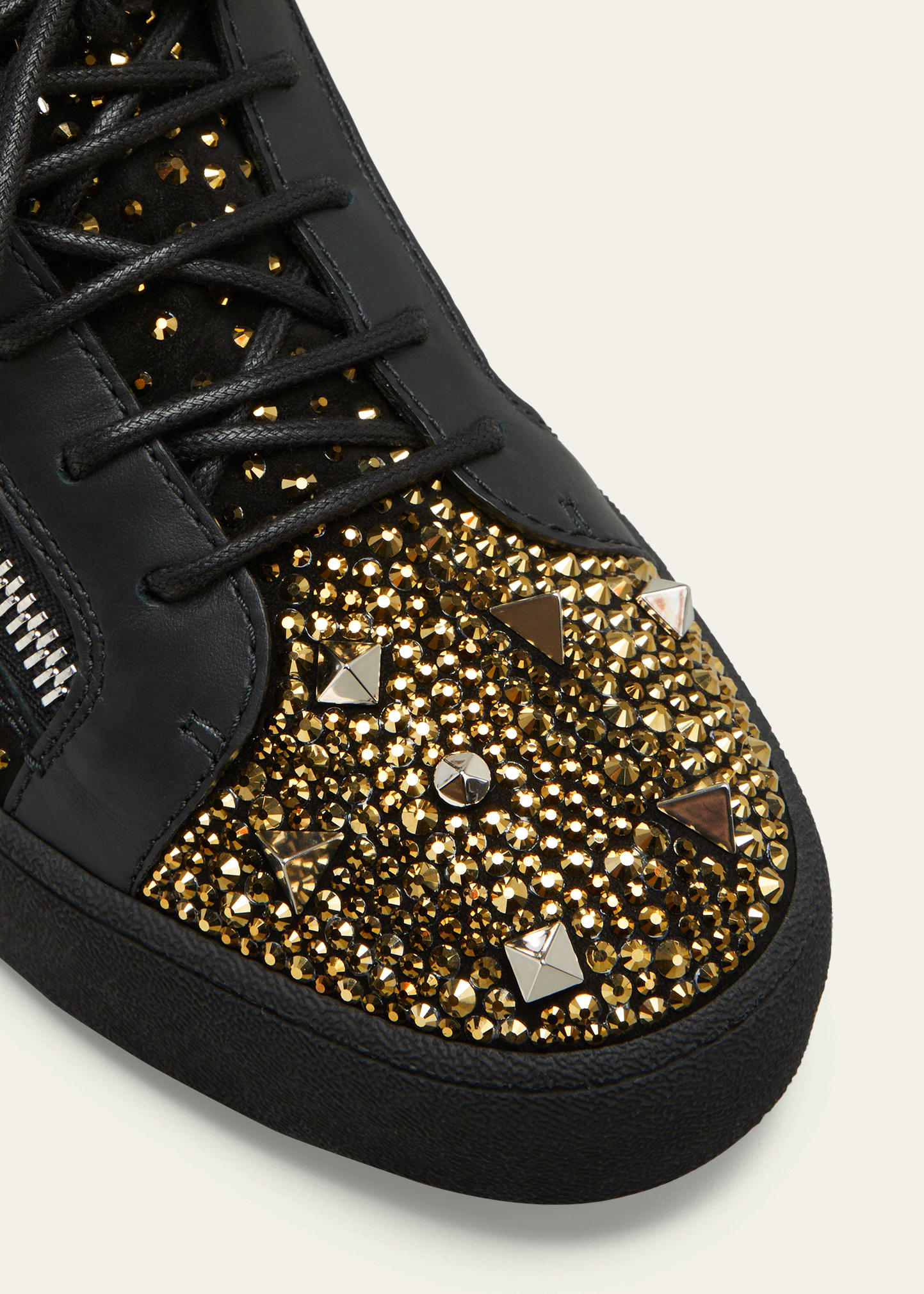 Giuseppe Zanotti Men's Mix Studded Swarovski Crystals Low-Top