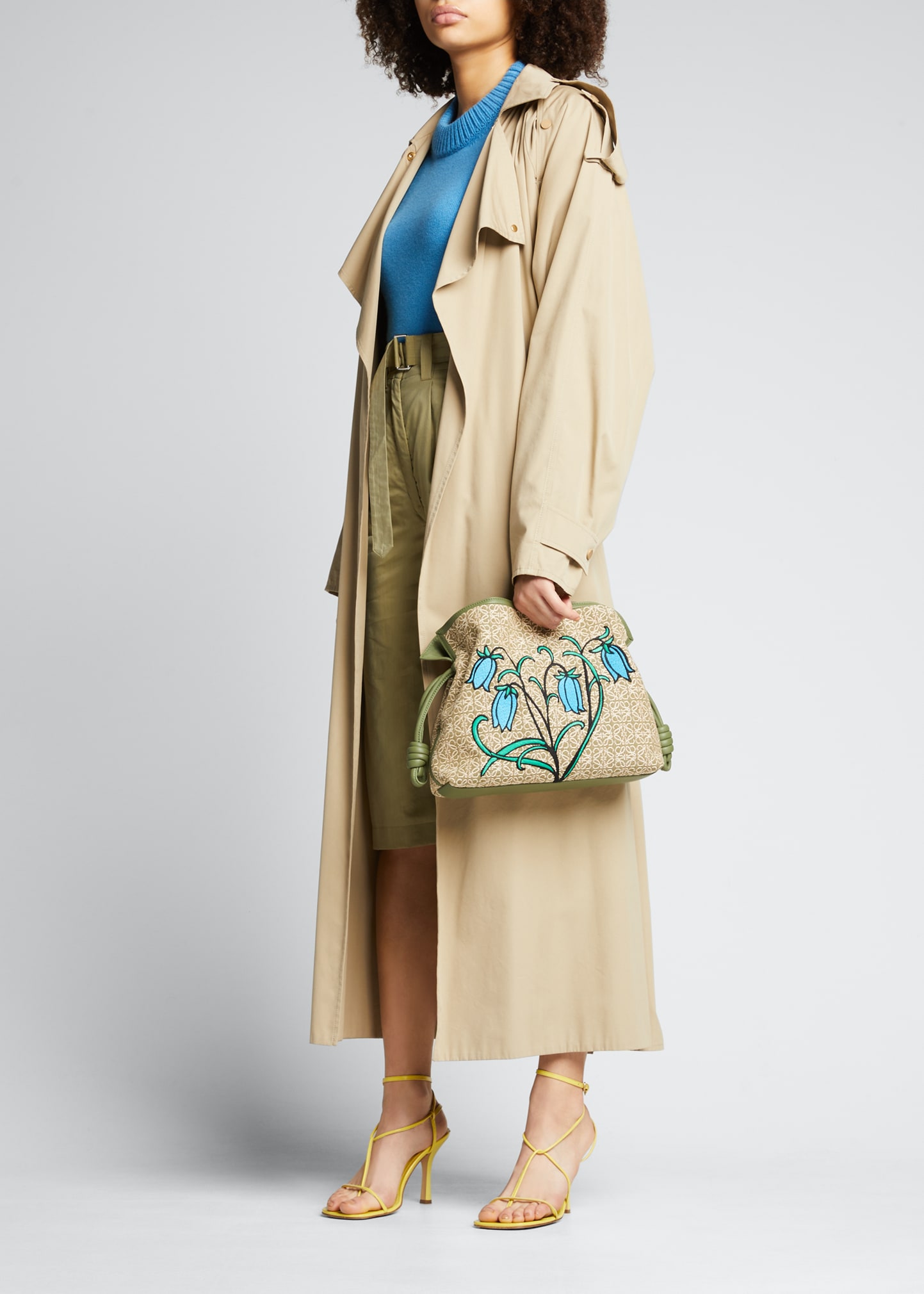 Loewe Flamenco Floral Jacquard Drawstring Clutch Bag - Bergdorf