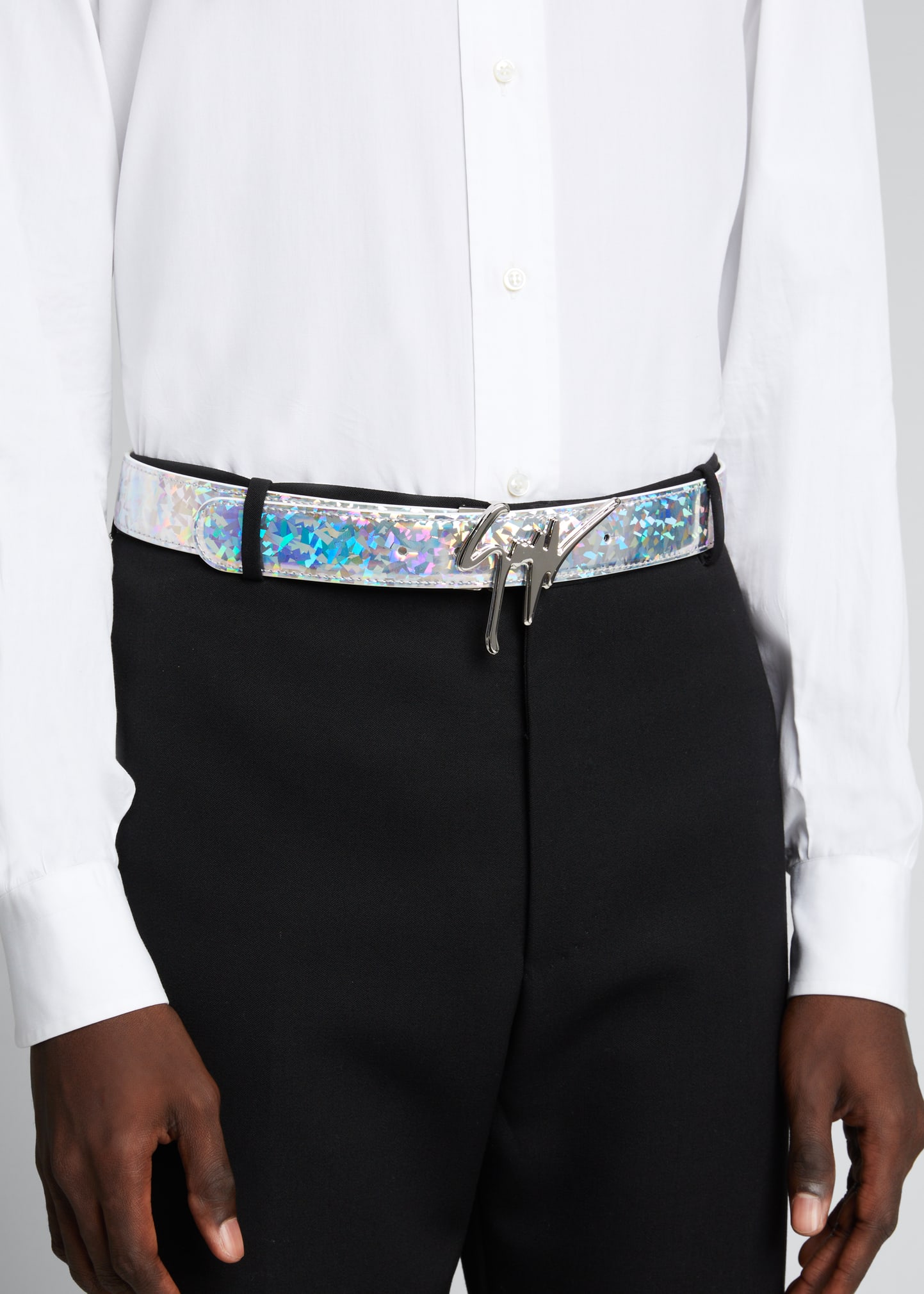 Giuseppe Zanotti Men's Aikido Iridescent Belt - Bergdorf Goodman