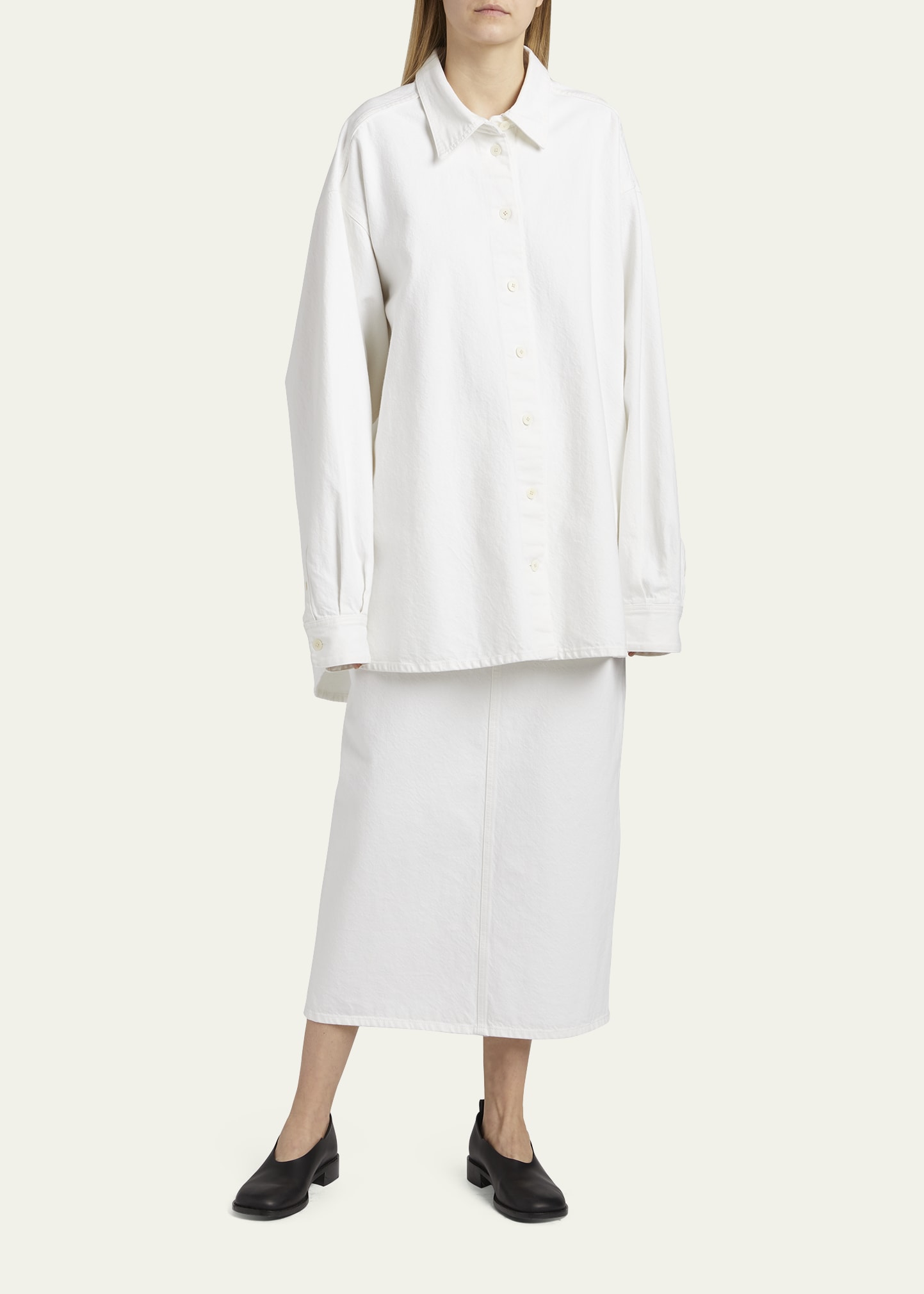 THE ROW Frannie Oversized Denim Shirt - Bergdorf Goodman