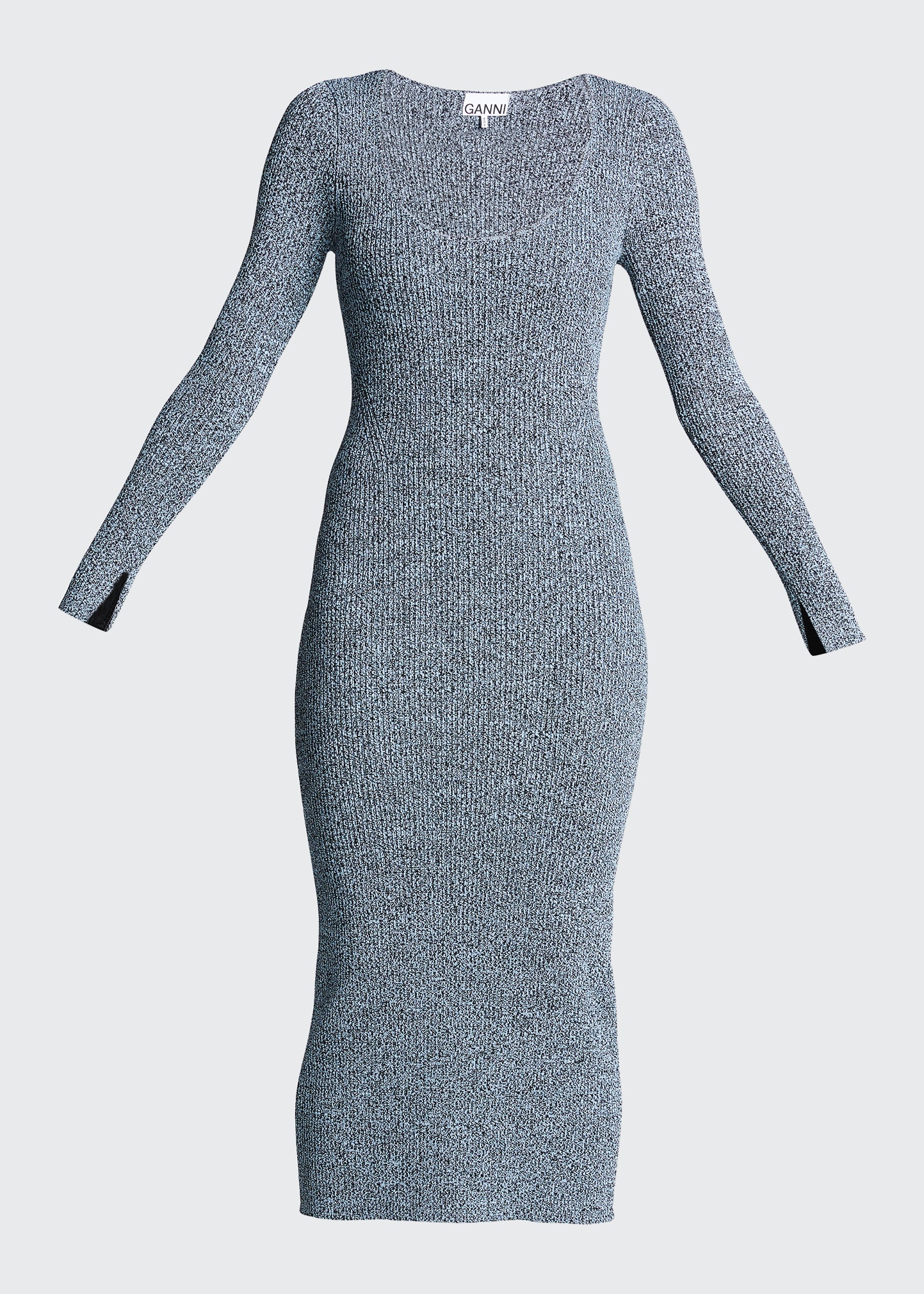 Ganni Melange Knit Midi Dress - Bergdorf Goodman