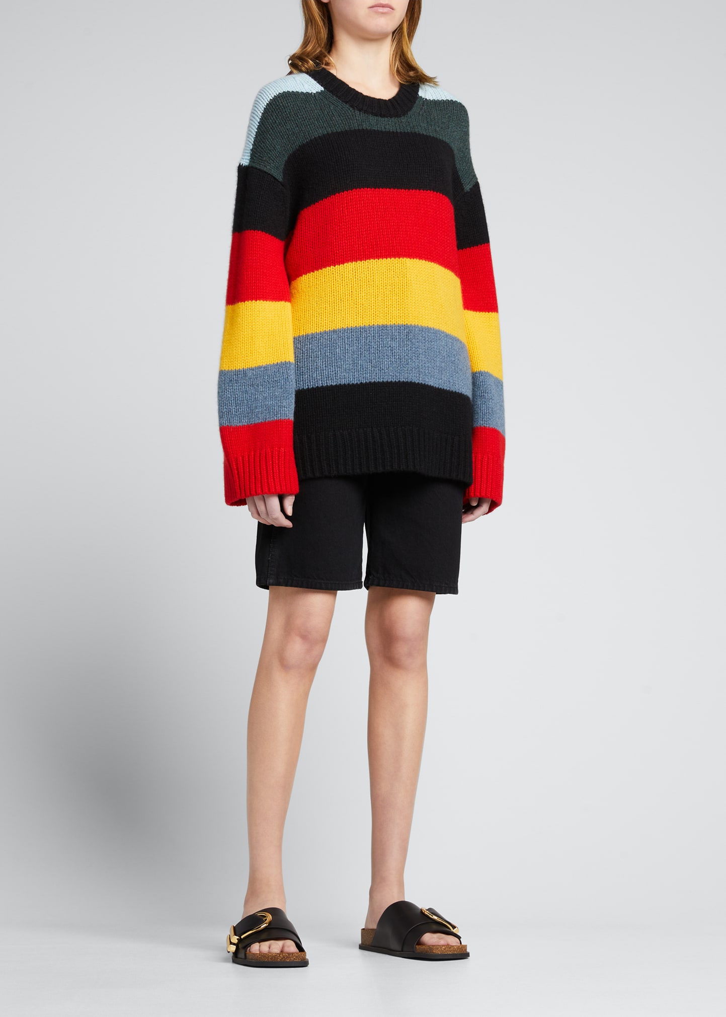 Khaite Jade Block-Striped Cashmere Sweater - Bergdorf Goodman