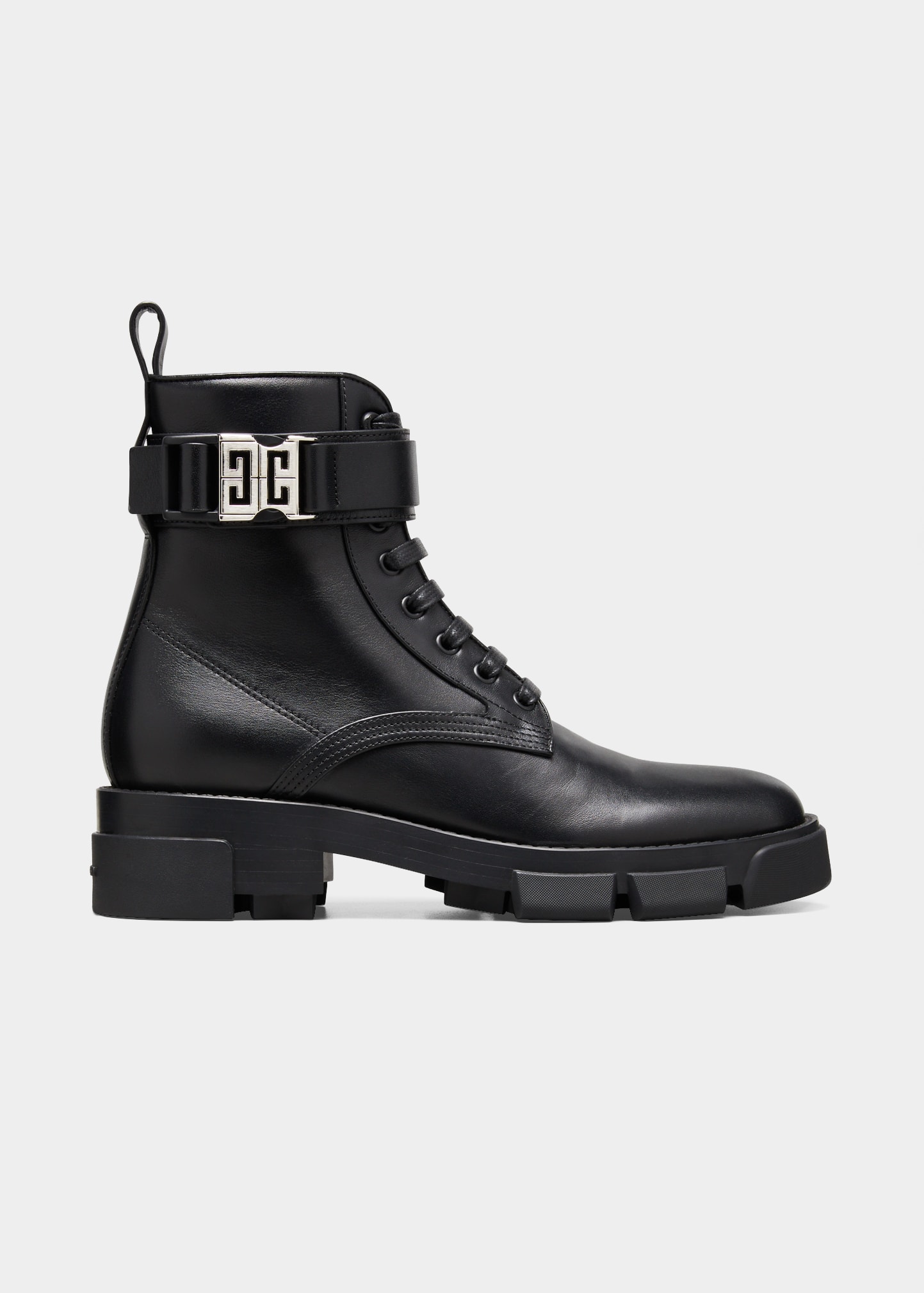 GIVENCHY黒 編み込みデザイン 厚底ブーツ 42 Givenchy Terra Lace-Up Combat Boots - Bergdorf Goodman
