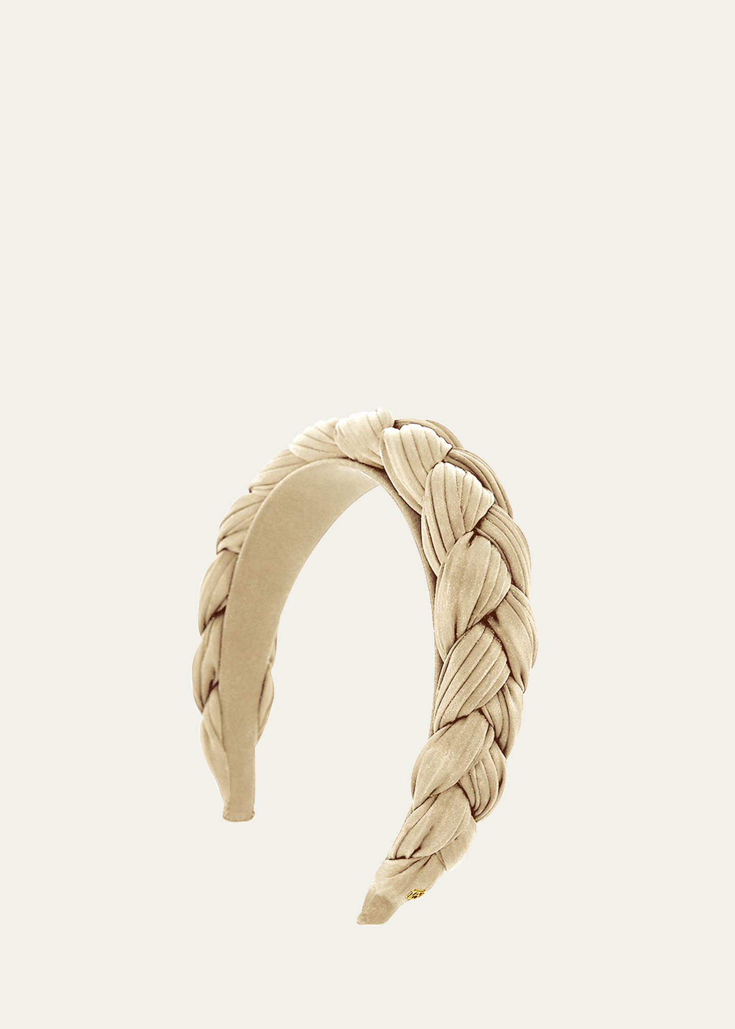 Alexandre de Paris Braided Woven Satin Headband Alexandre de Paris Velvet Pleated Headband | Authentic  main image 4