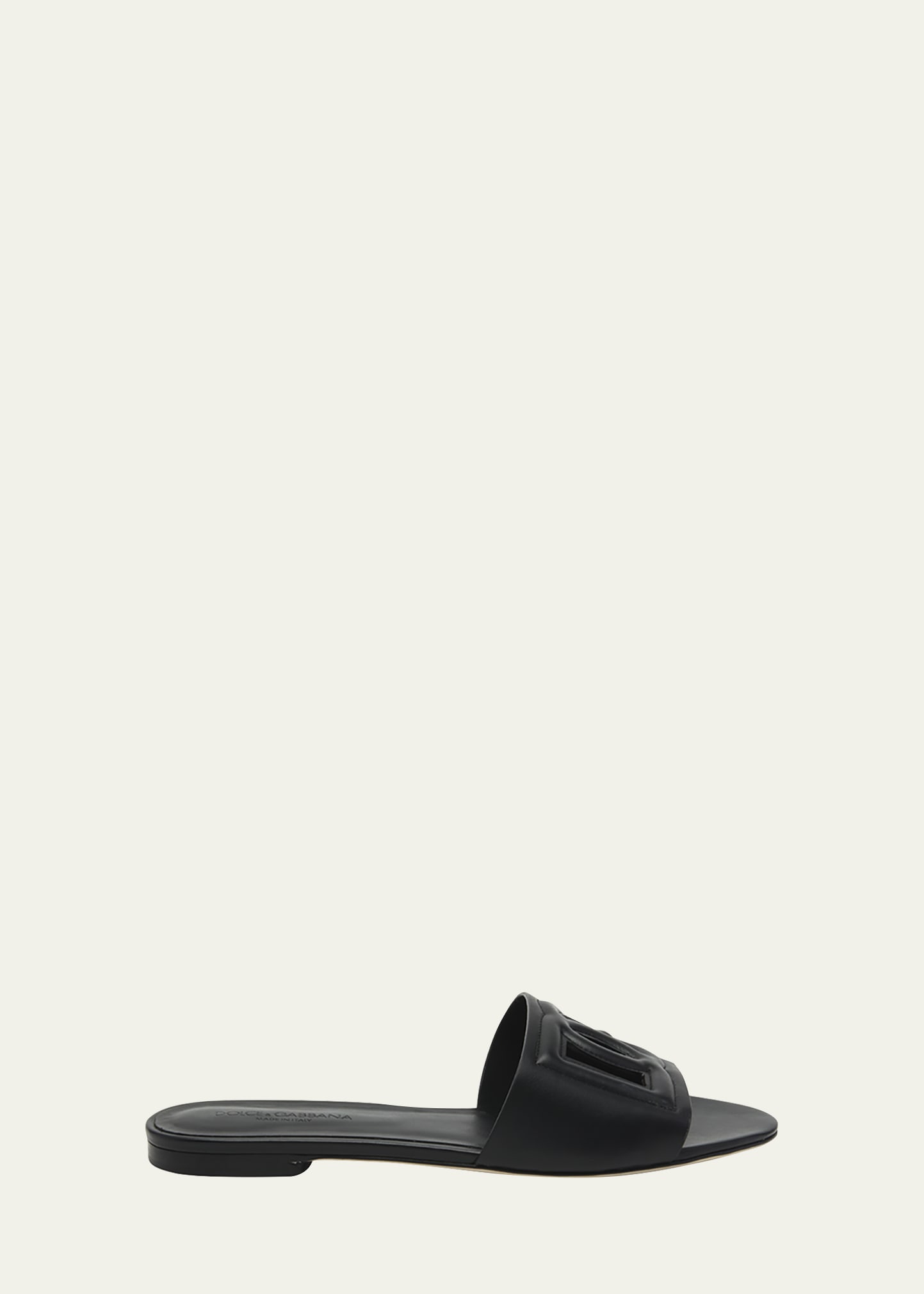 Dolce&Gabbana Cutout DG Flat Slide Sandals - Bergdorf Goodman