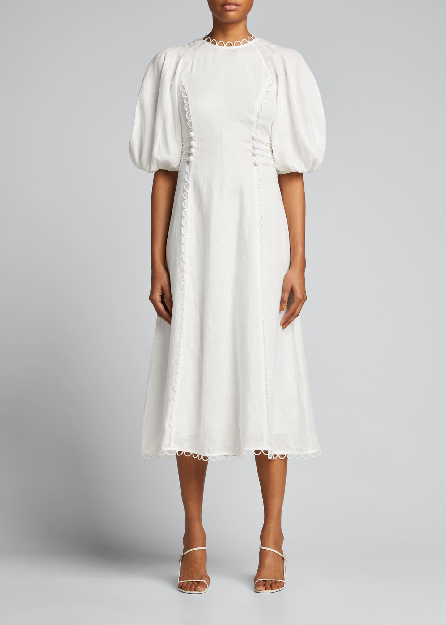 Zimmermann Rosa Laced Midi Dress - Bergdorf Goodman