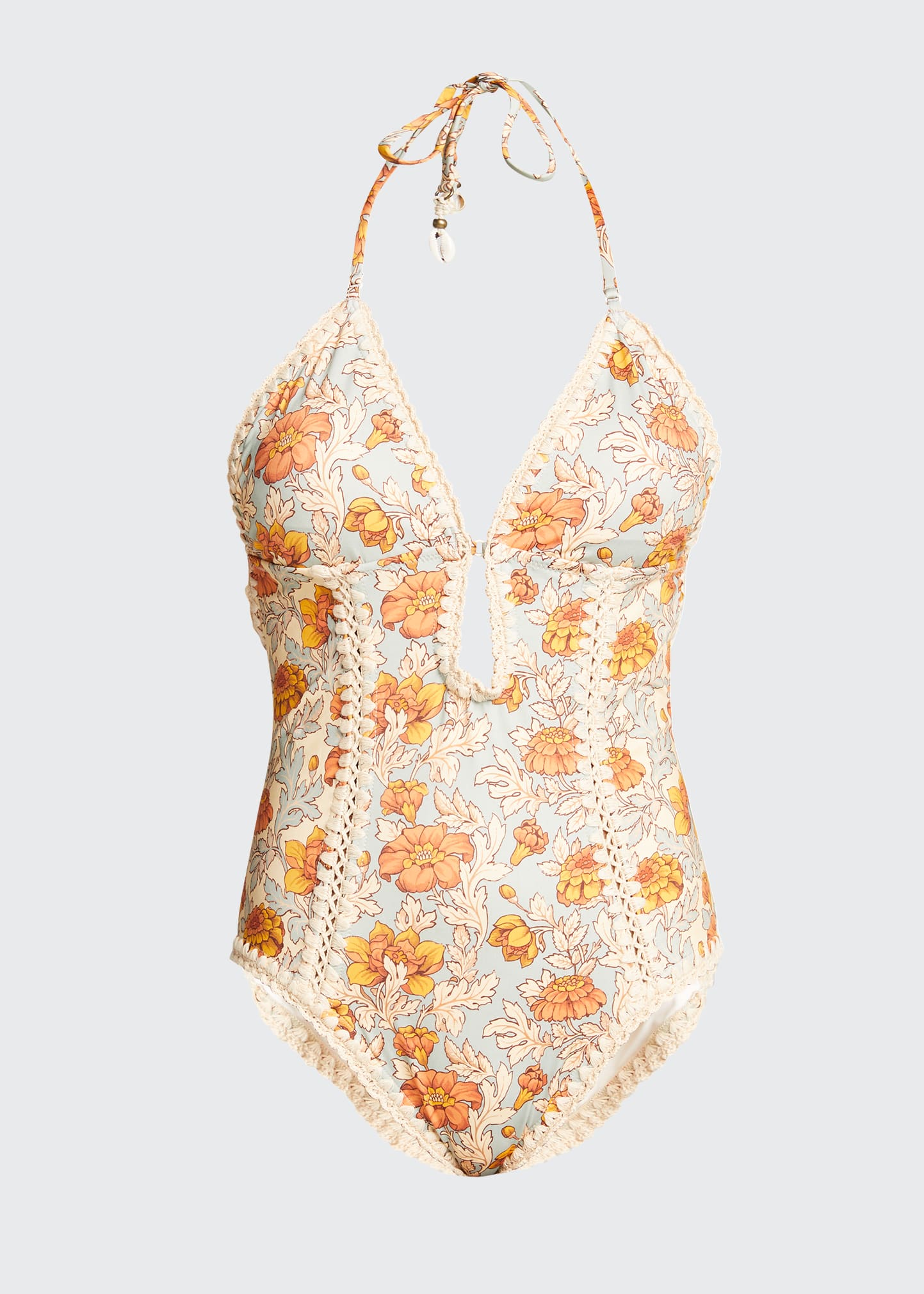 Zimmermann Andie Keyhole Crochet One-Piece Swimsuit
