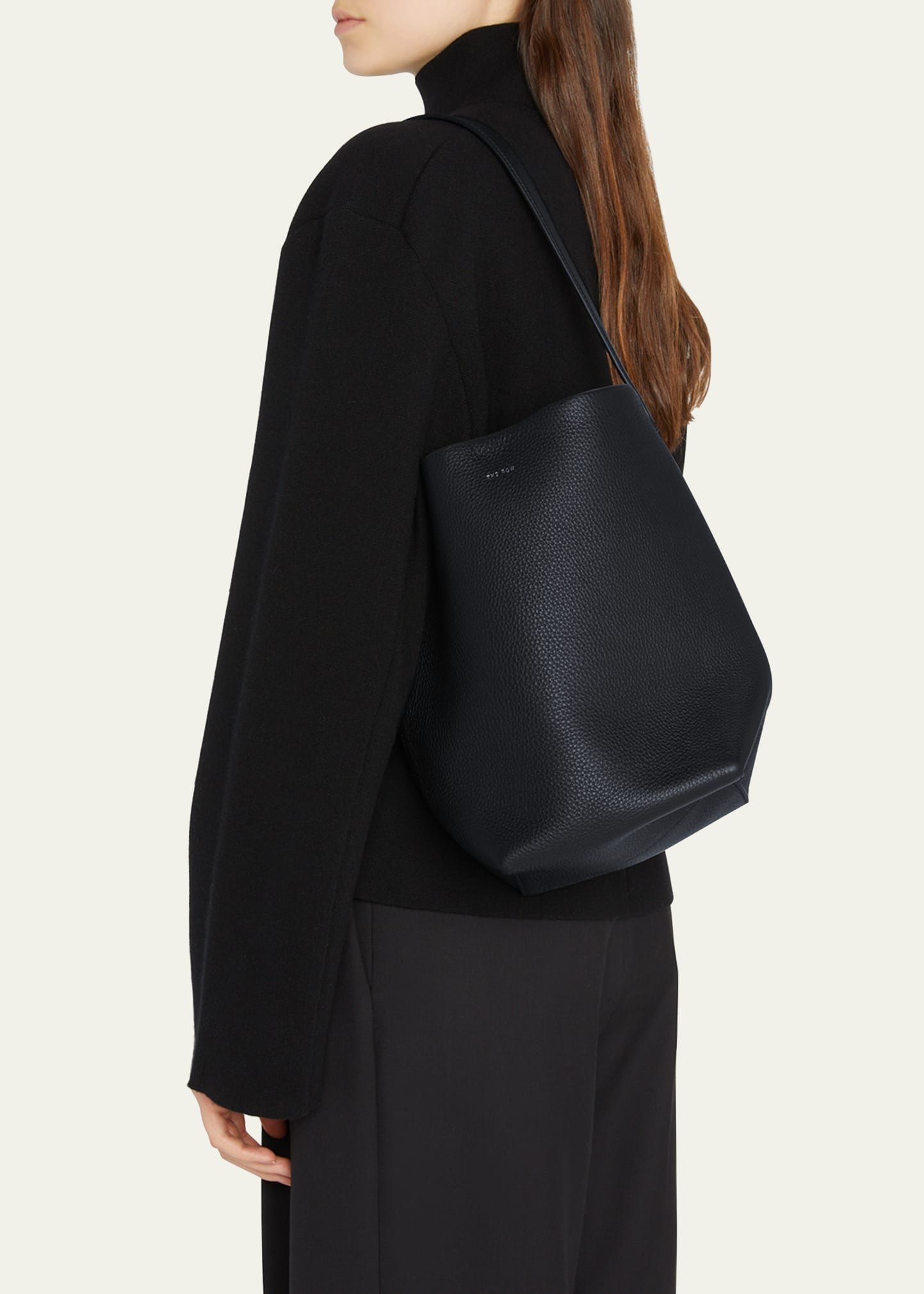 【THE ROW】 N/S PARK TOTE IN PELLE GRANDE Large N/S Park Tote Bag Blue in Leather – The Row