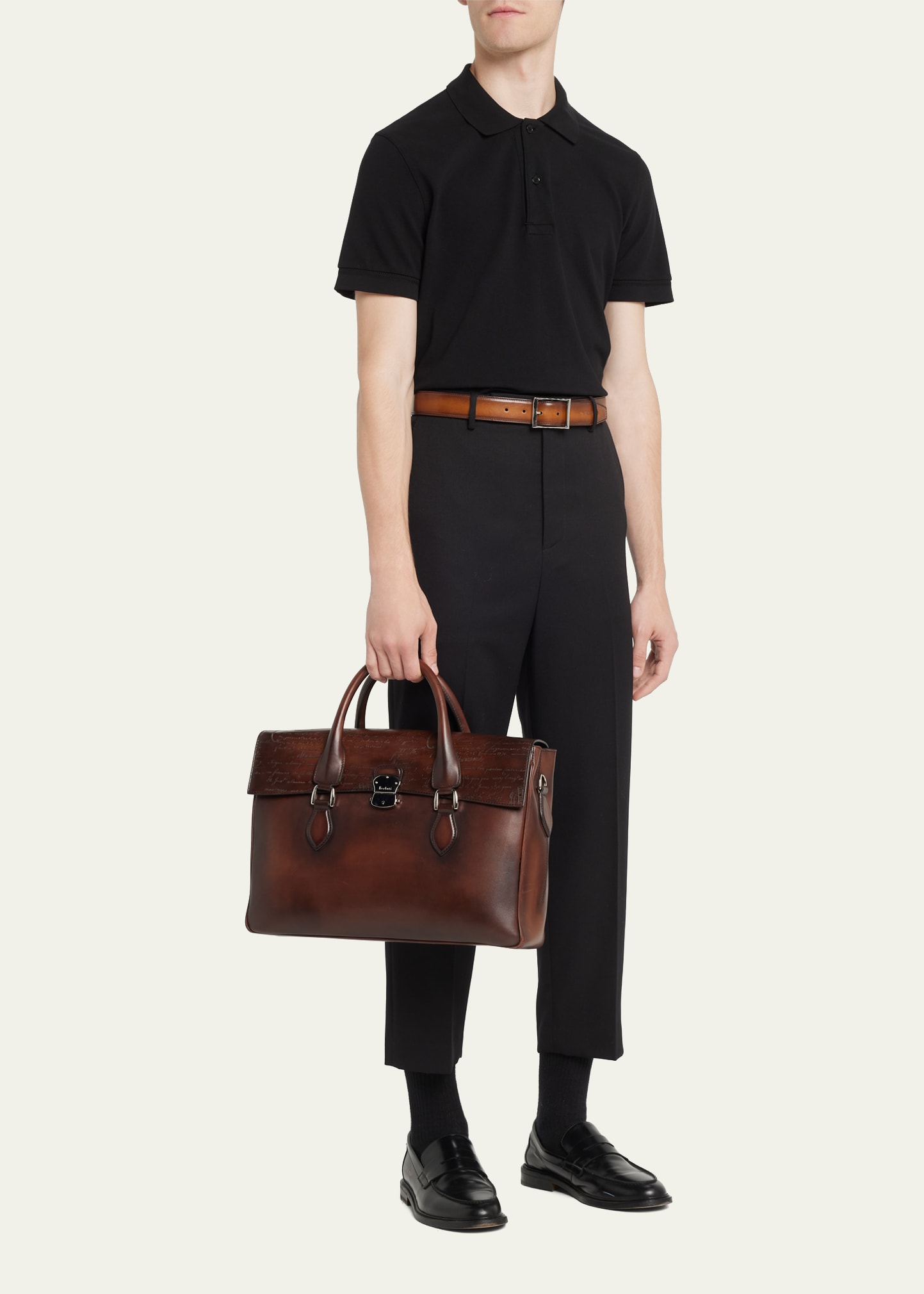バッグ Berluti E'Mio Leather Briefcase E'Mio Scritto Leather Briefcase | Berluti US