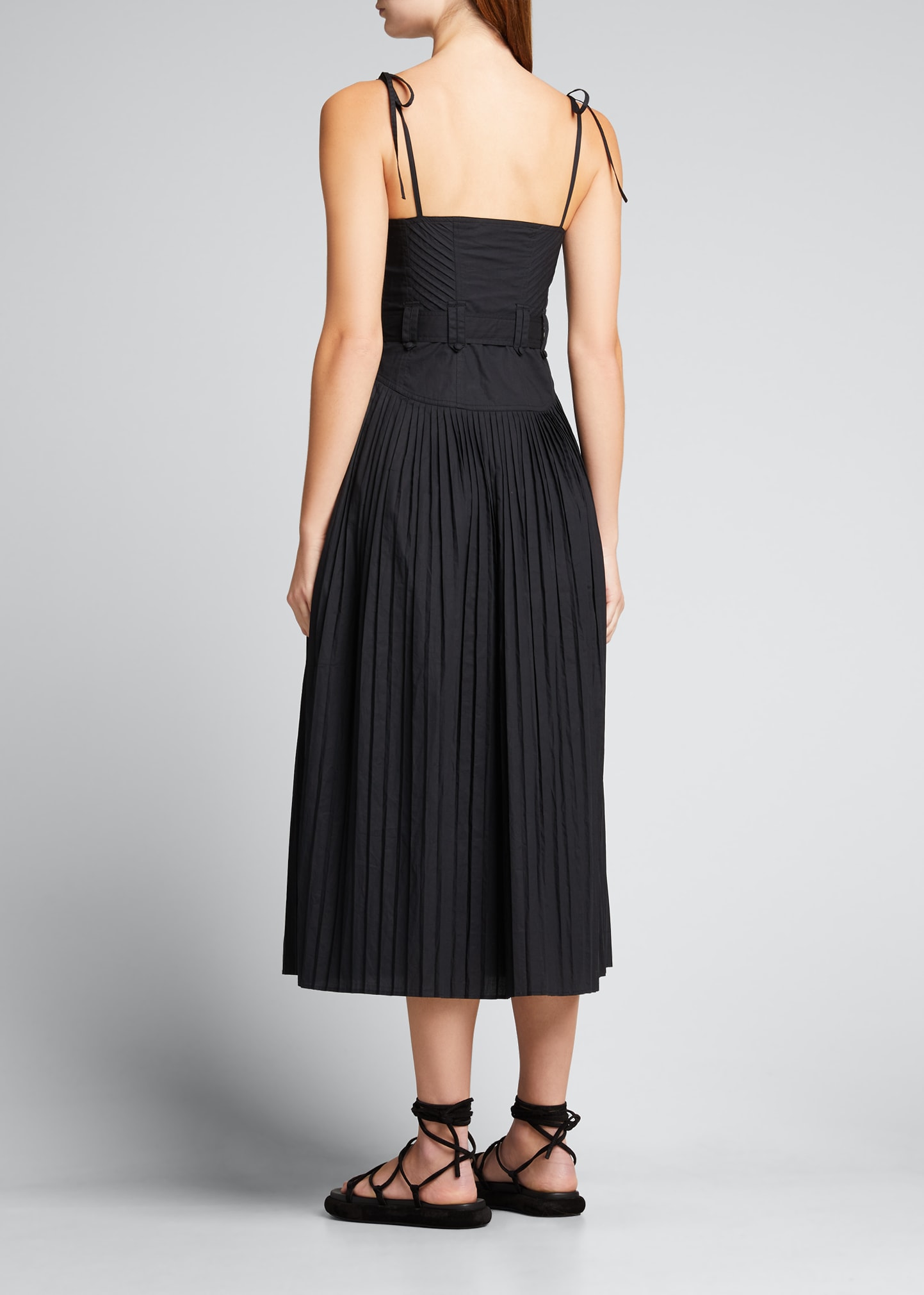 ulla johnson cosette pleated poplin midi dress NWT Ulla Johnson Cosette Pleated Poplin Midi Dress w/Pockets Pale Peach  Size 2