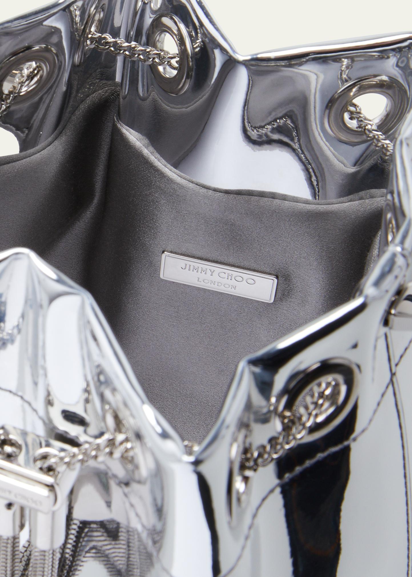 Jimmy Choo Bon Bon Mirror Fabric with Metal Handle - Bergdorf Goodman