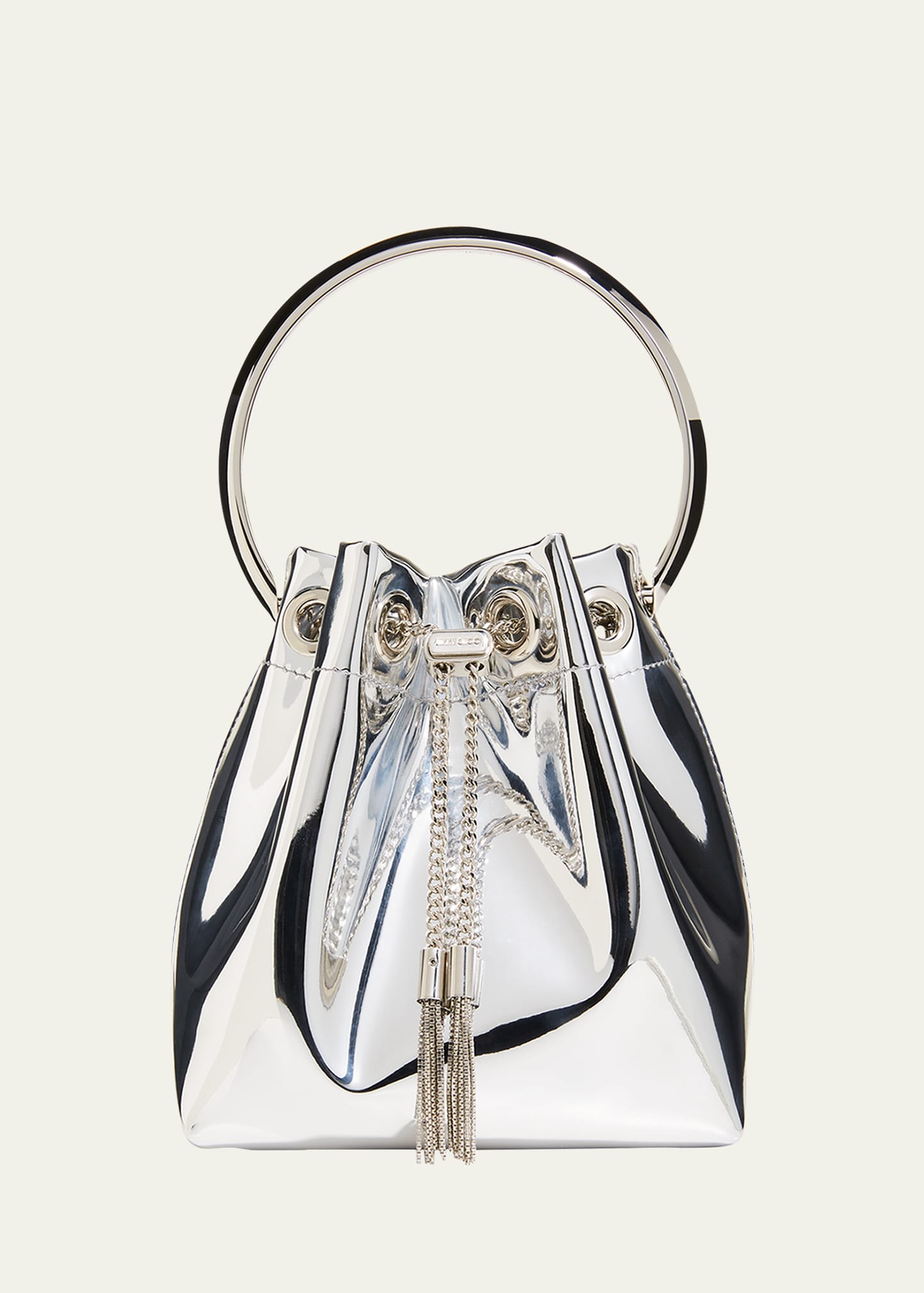 Jimmy Choo Bon Bon Mirror Fabric with Metal Handle