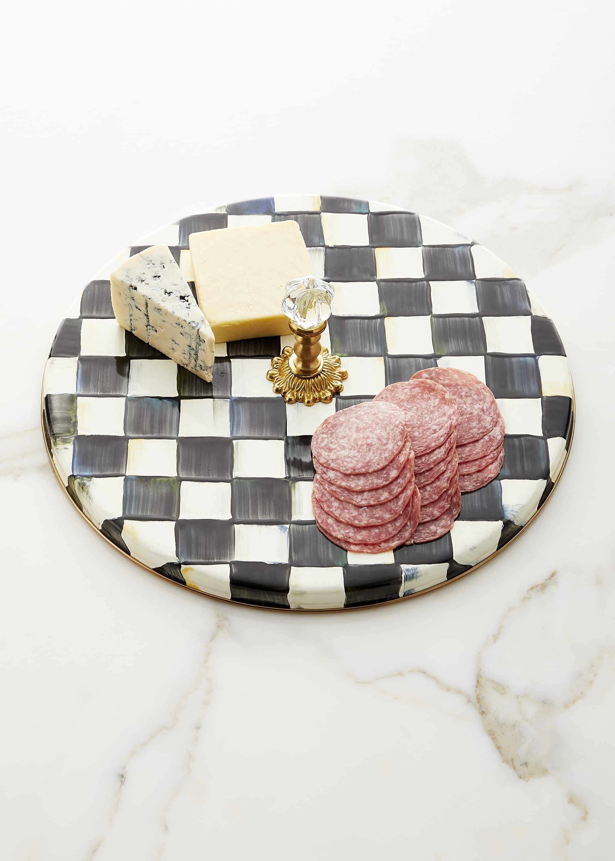 MacKenzie-Childs Courtly Check Enamel Cheese Course
