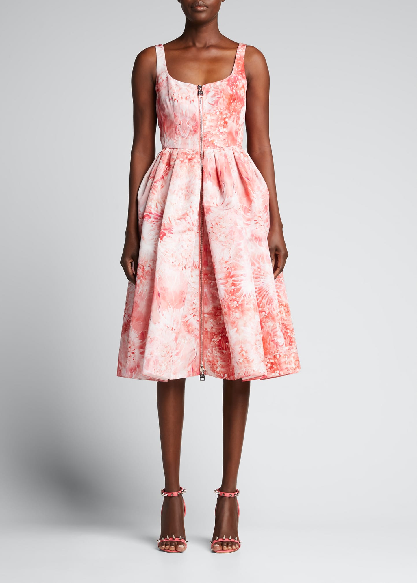 floral smock midi dress Large / Olive Multi