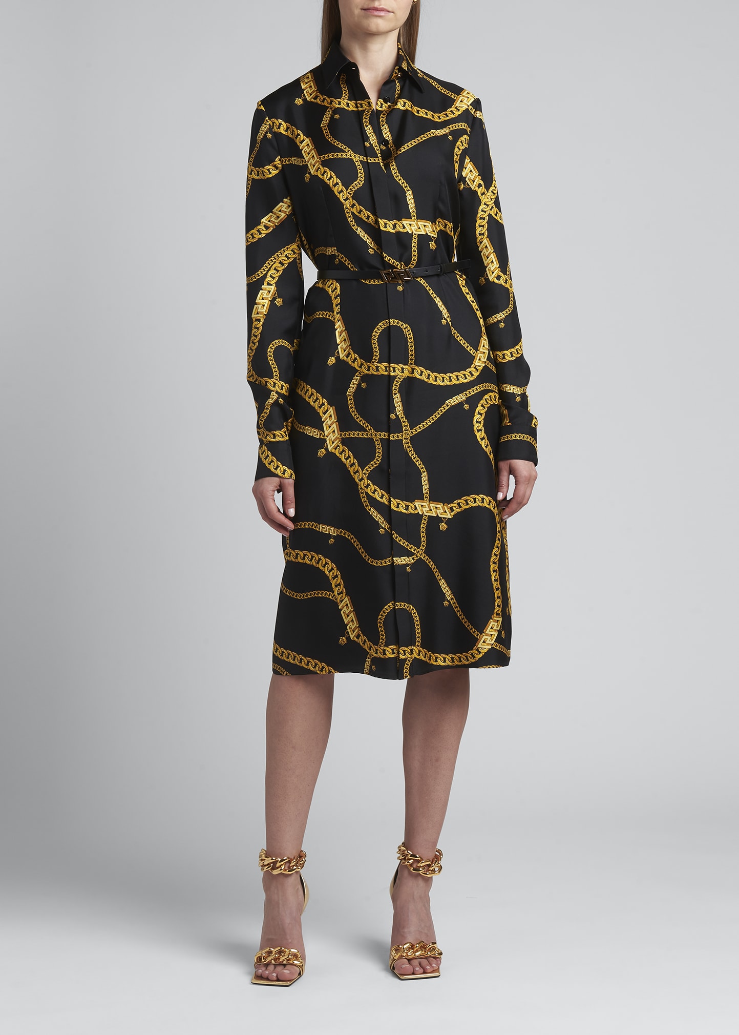 chain print shirt dress Wholesale Chain Print Shirt Dress With Chain Belt  Stylewise Direct