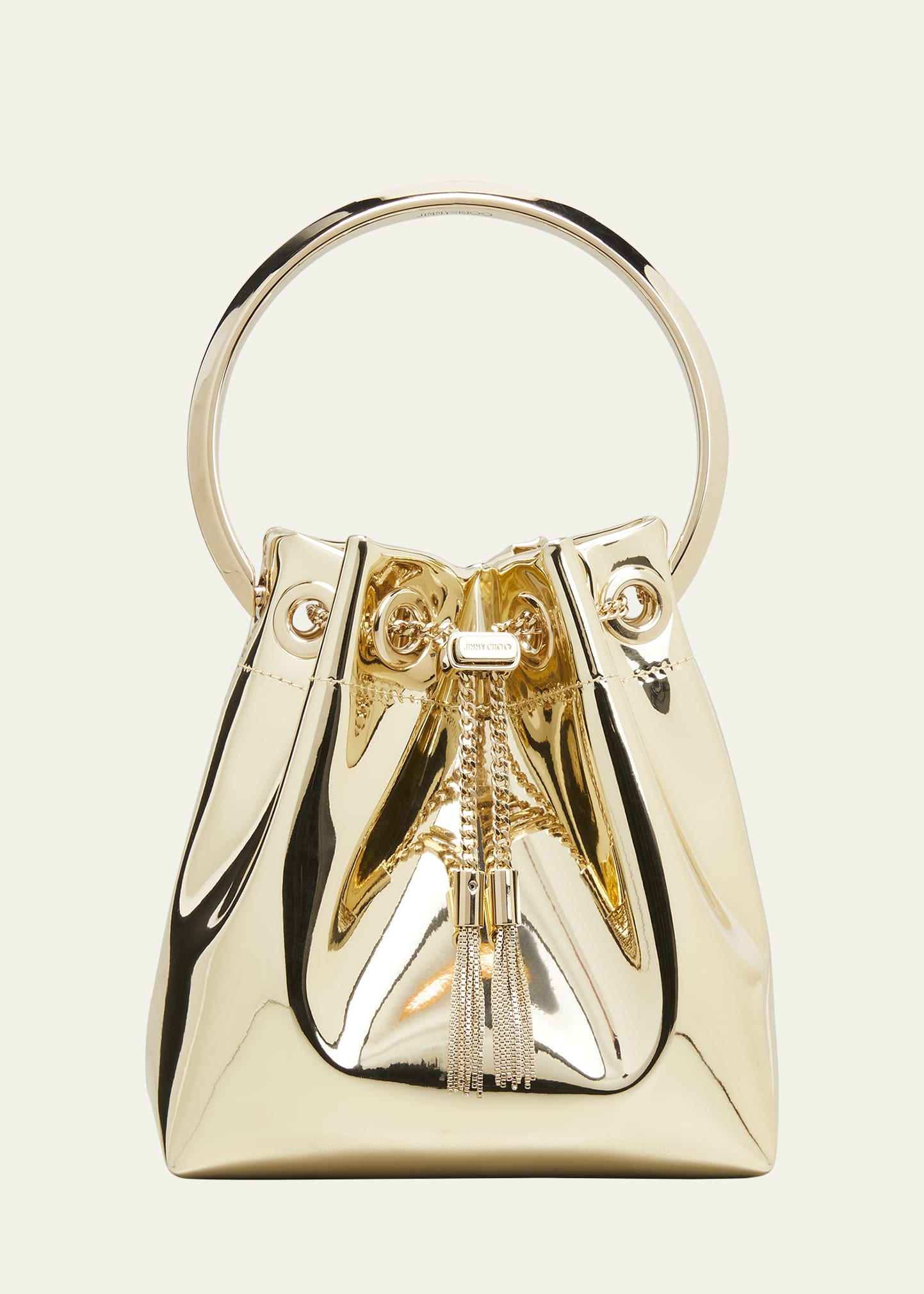Jimmy Choo Bon Bon Mirror Fabric with Metal Handle - Bergdorf Goodman