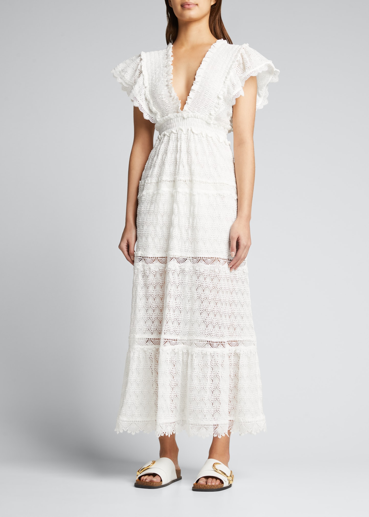 WAIMARI Florence Crochet Lace V-Neck Maxi Dress - Bergdorf Goodman