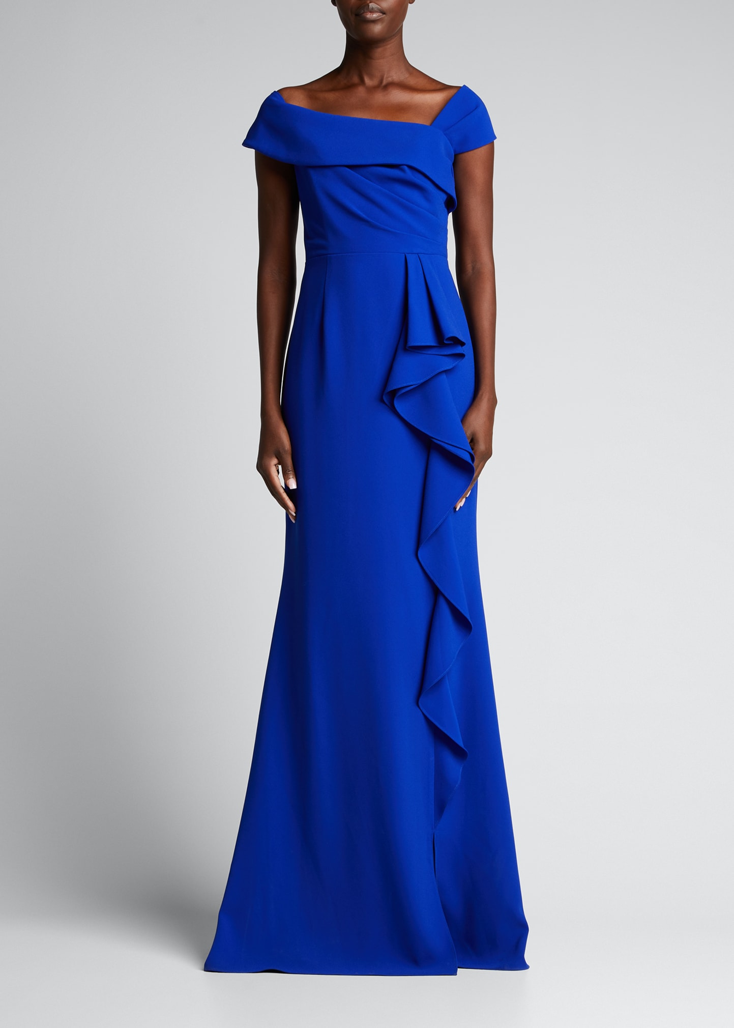 Rickie Freeman for Teri Jon Beaded Necklace Satin Halter Gown ...