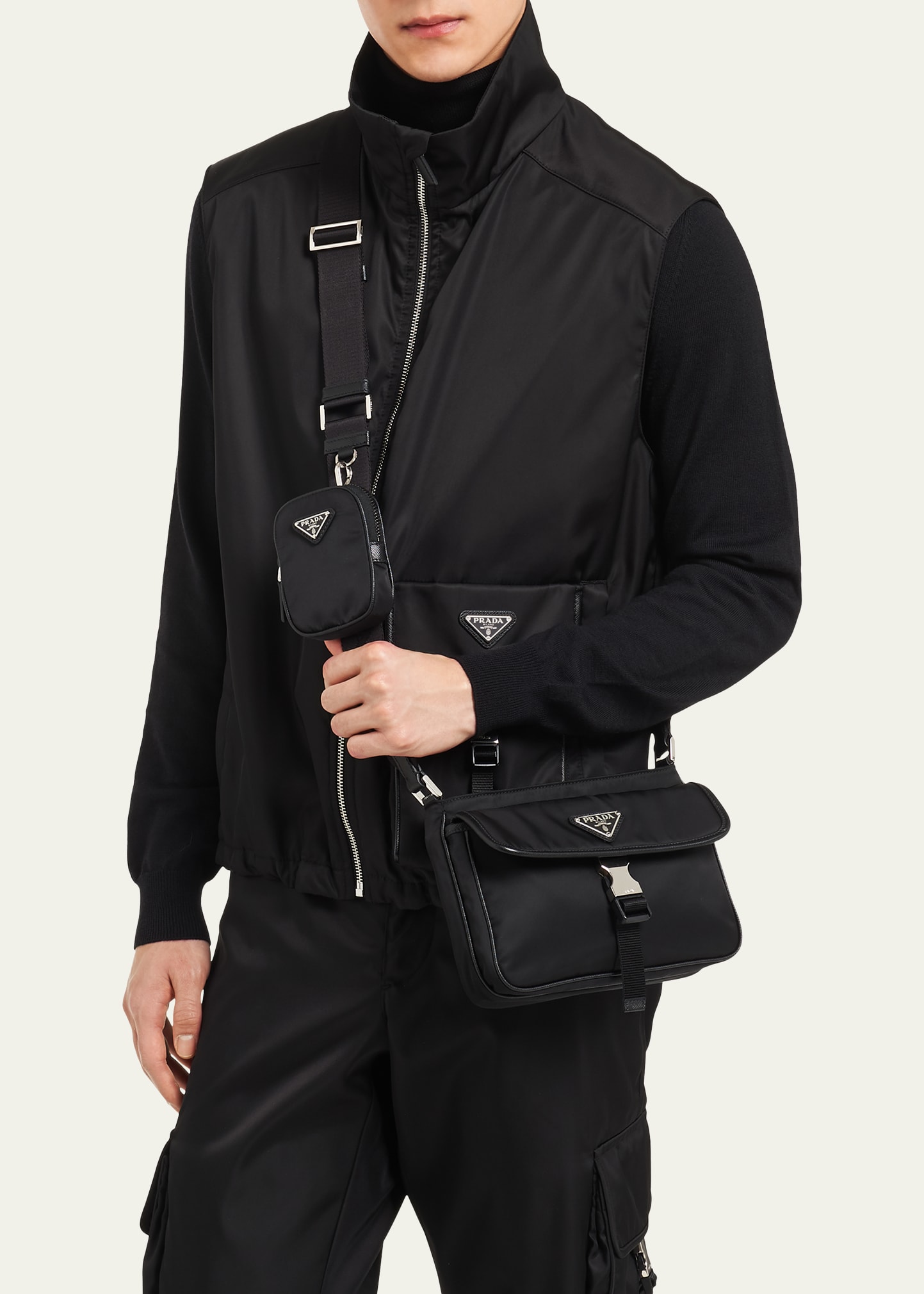 Prada Men's Nylon Crossbody Bag - Bergdorf Goodman