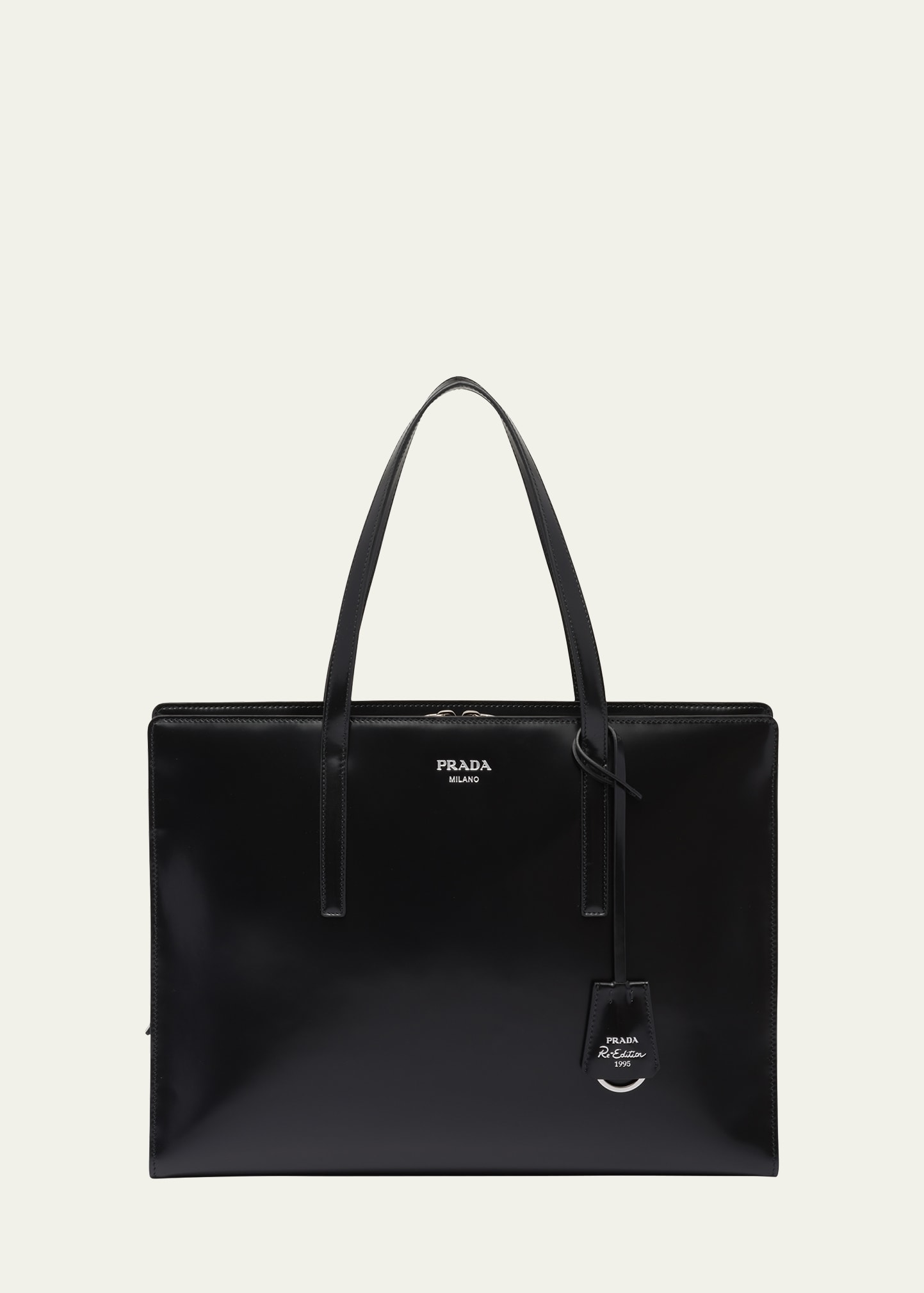 PRADA 黒 トートバッグ Prada 1995 Black Spazzolato Flap Tote Bag – Rediscover Vintage