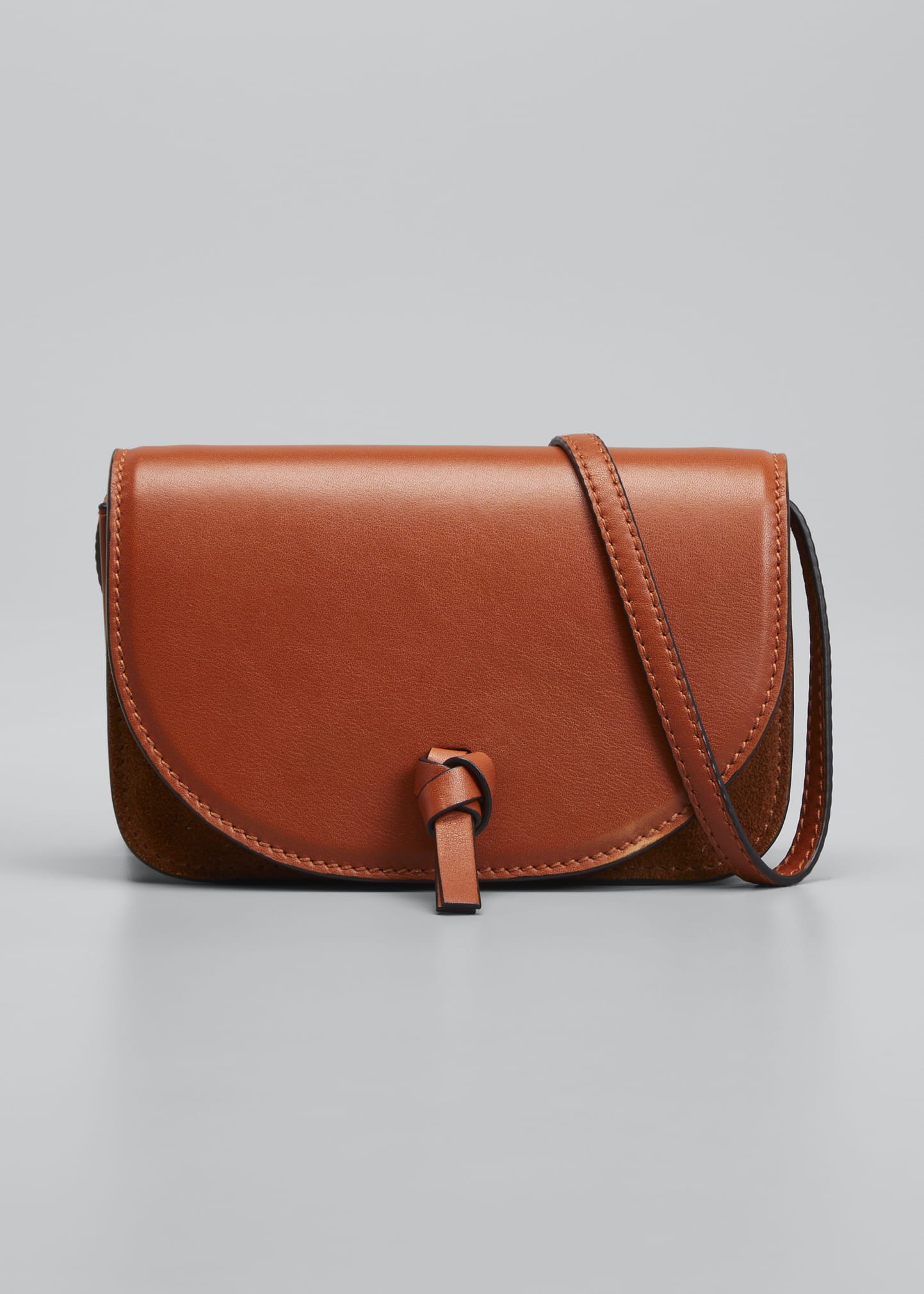 Small Calfskin Front Flap Shoulder Bag - Plum