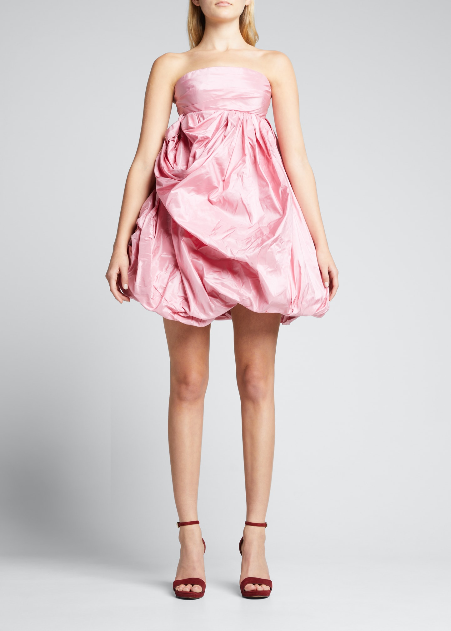 hot pink cocktail dress with sleeves Aliza Long Sleeve Petal Mini Dress main image 1
