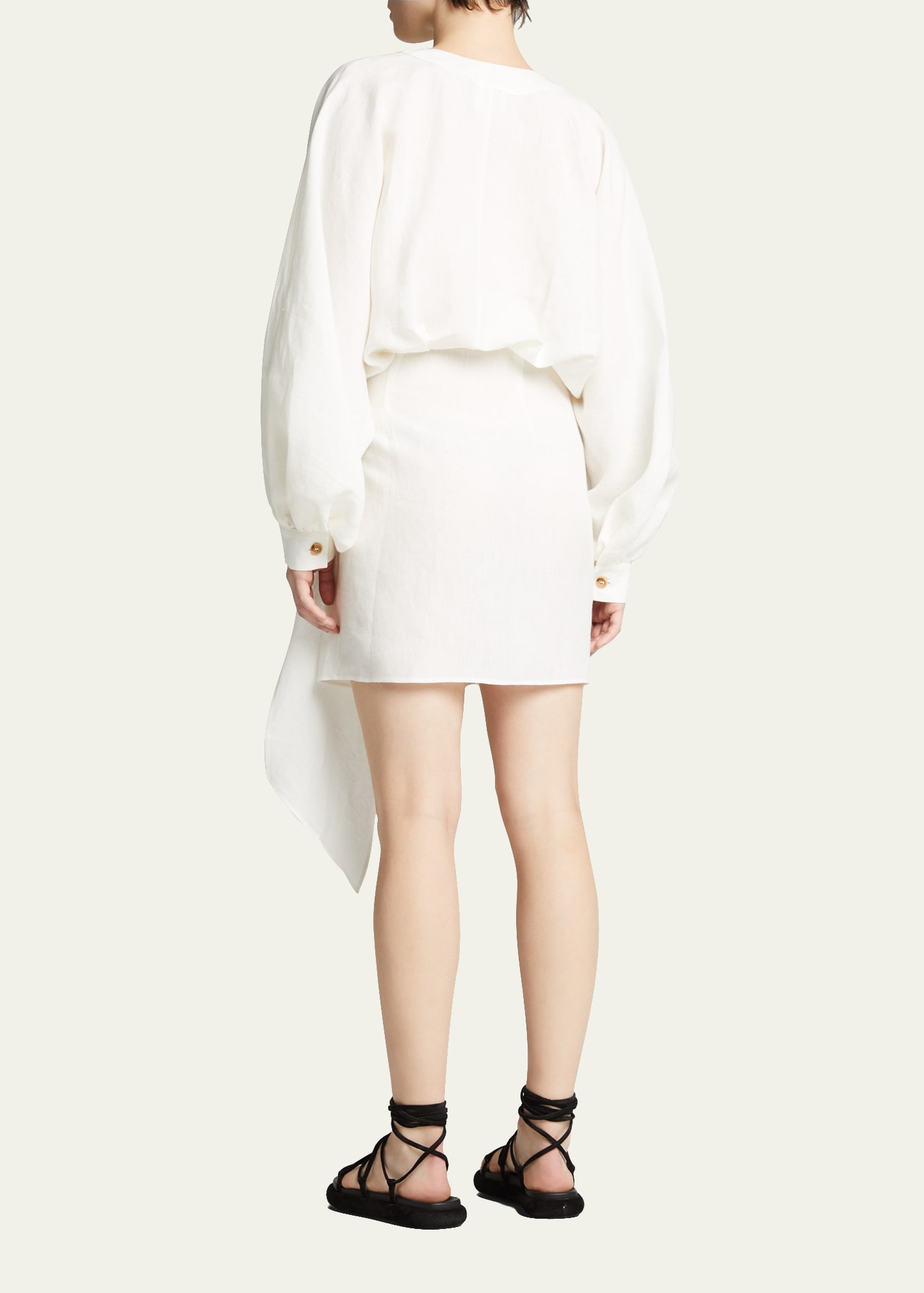 piece of white peony linen dress Peony Dress  Piece of White
