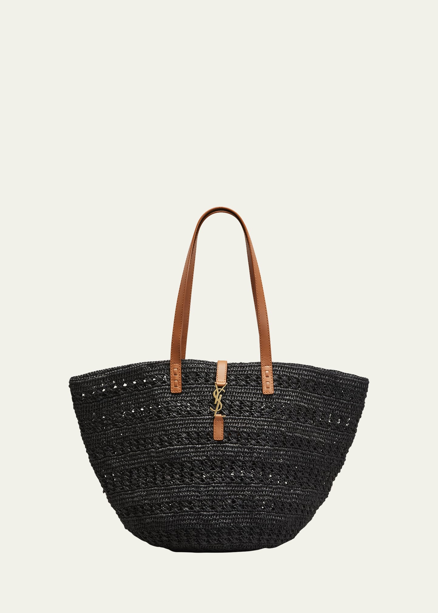 Saint Laurent Raffia Panier Bag - Naturel