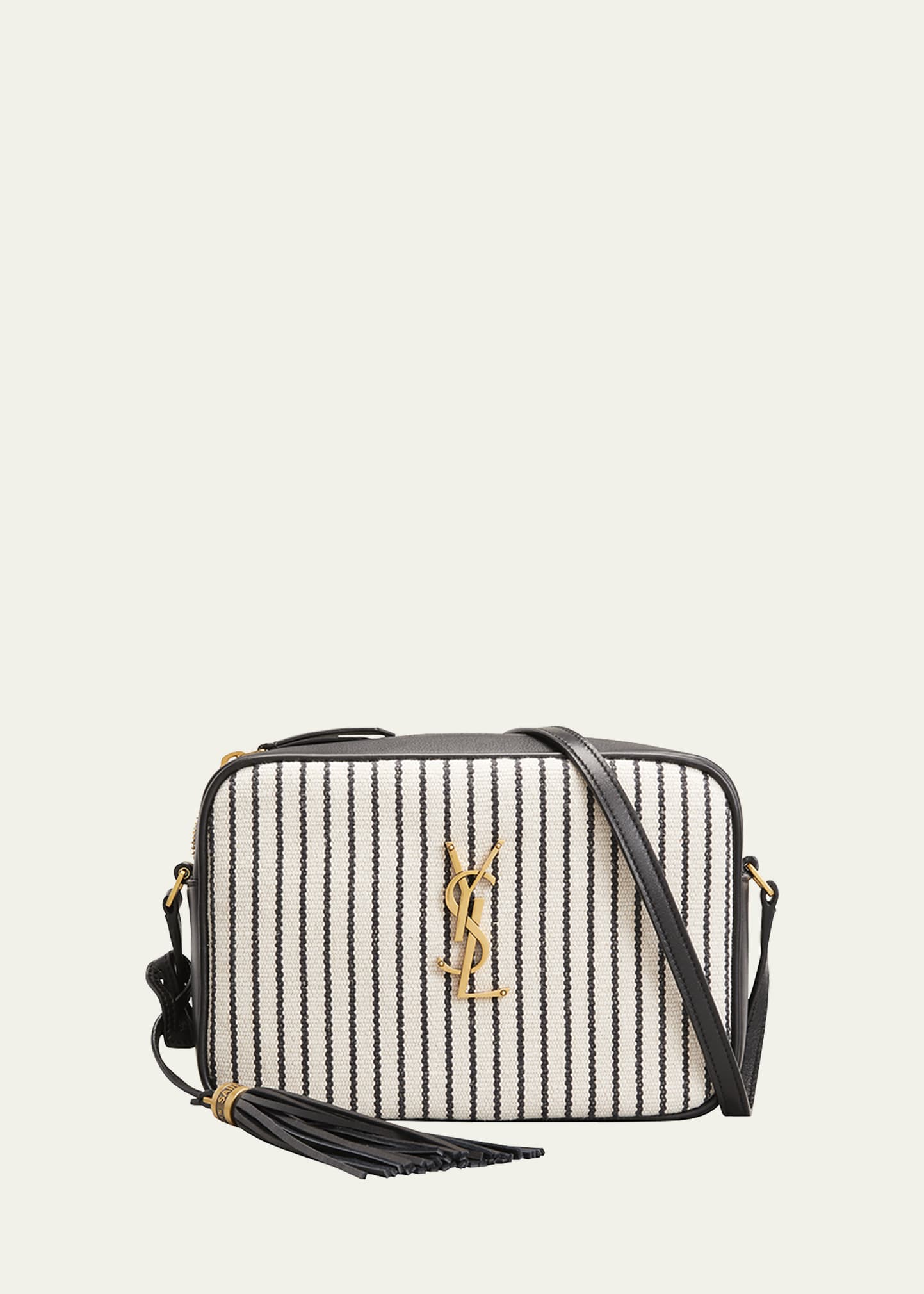Saint Laurent Lou Medium YSL Striped Canvas Camera Crossbody