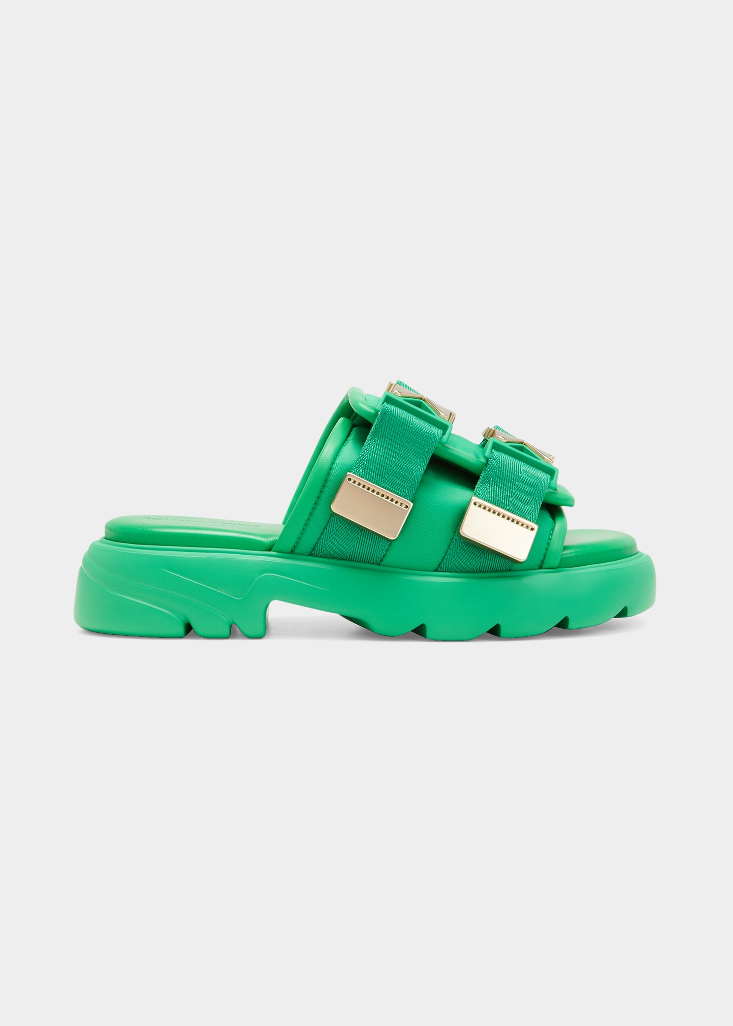 Bottega Veneta Flash Leather Dual-Buckle Flat Sandals - Bergdorf