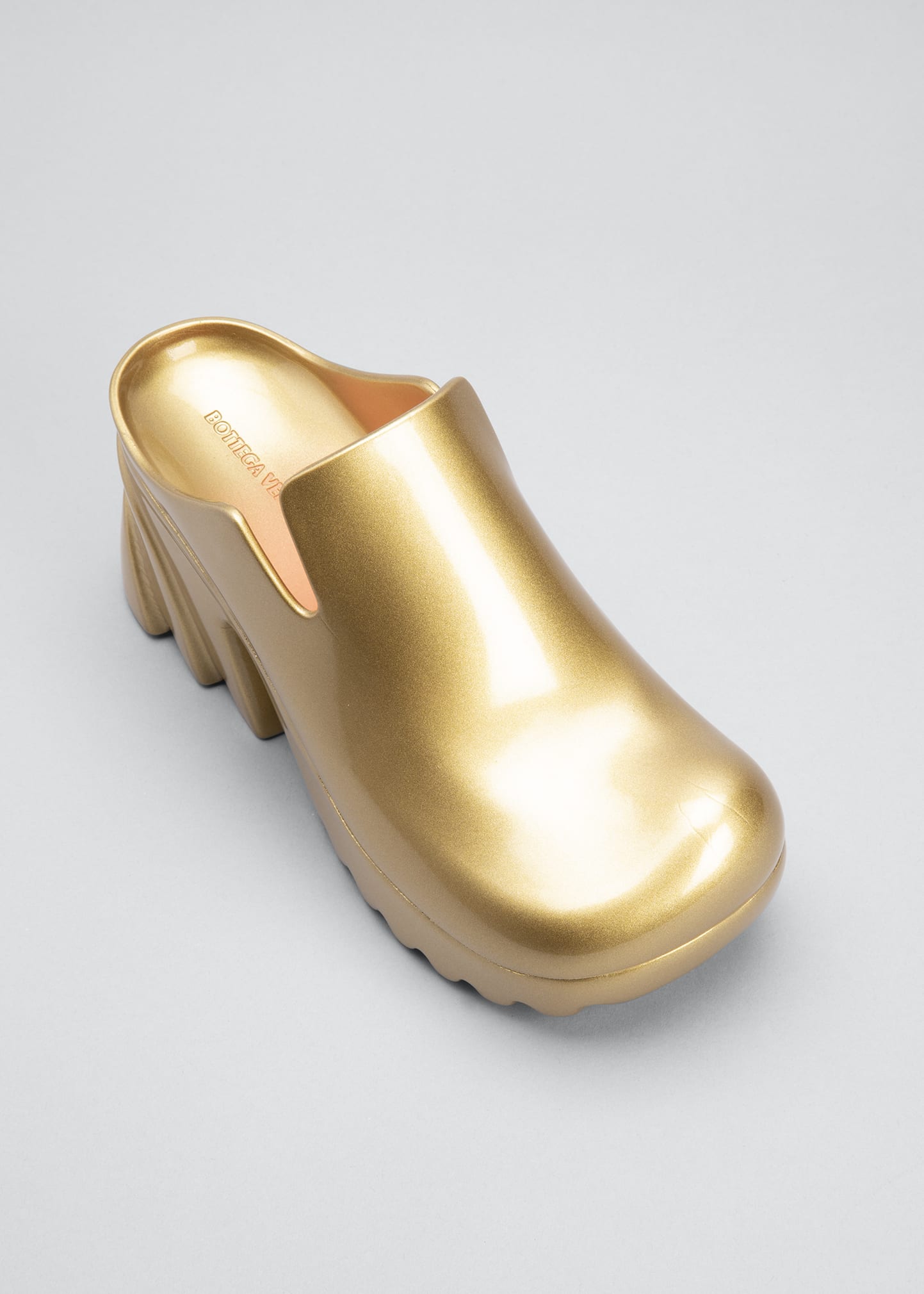 Bottega Veneta Flash Metallic Chunky Rubber Mules - Bergdorf Goodman