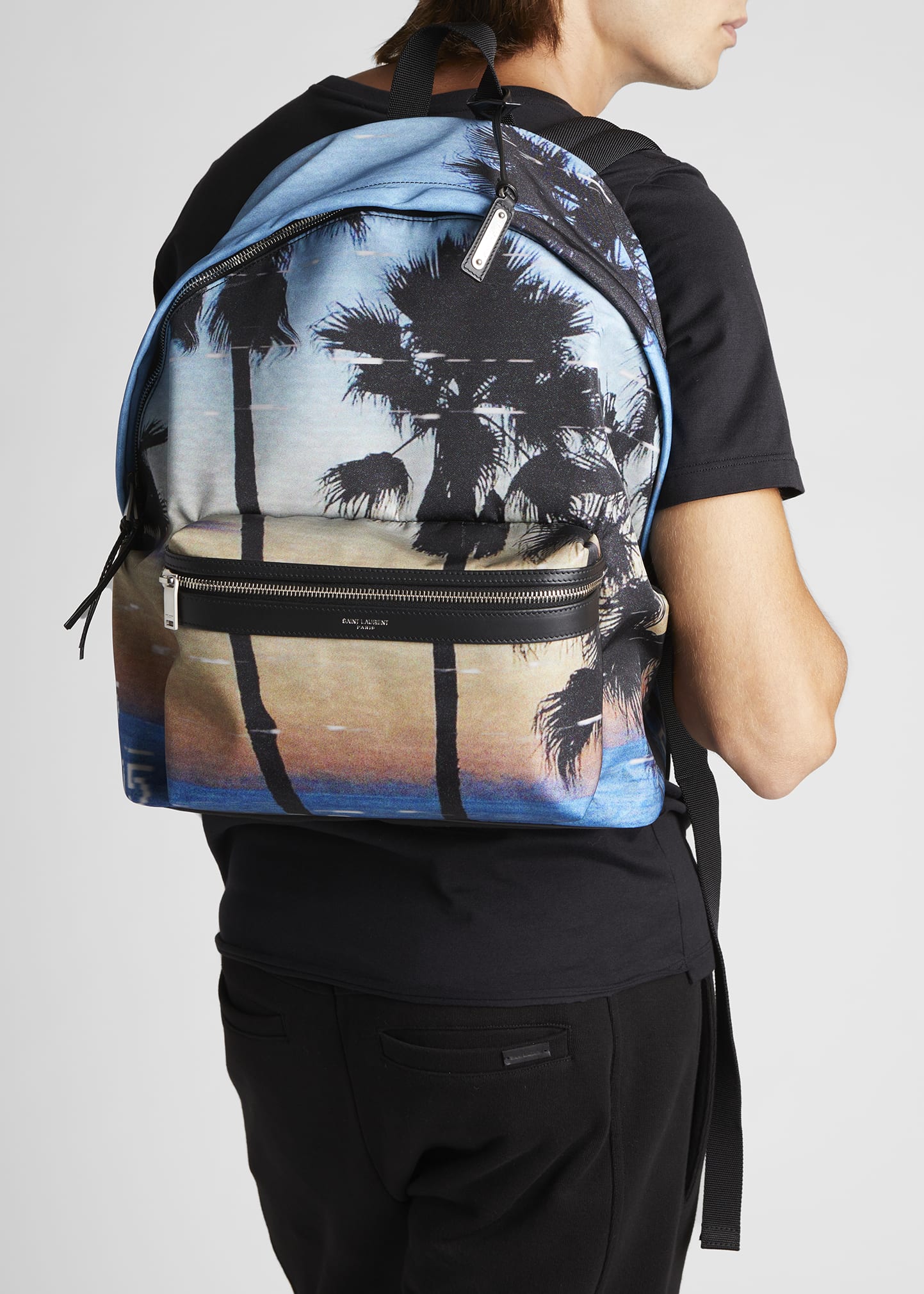 美品 Saint Laurent City Backpack Palm Tree Saint Laurent Men's City Palm Tree Sunset Backpack - Bergdorf Goodman