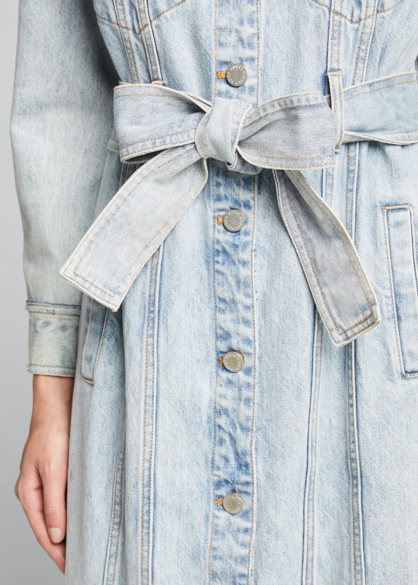 chinese dress ladies Alice + Olivia Denim Dress  Repurpose Wardrobe