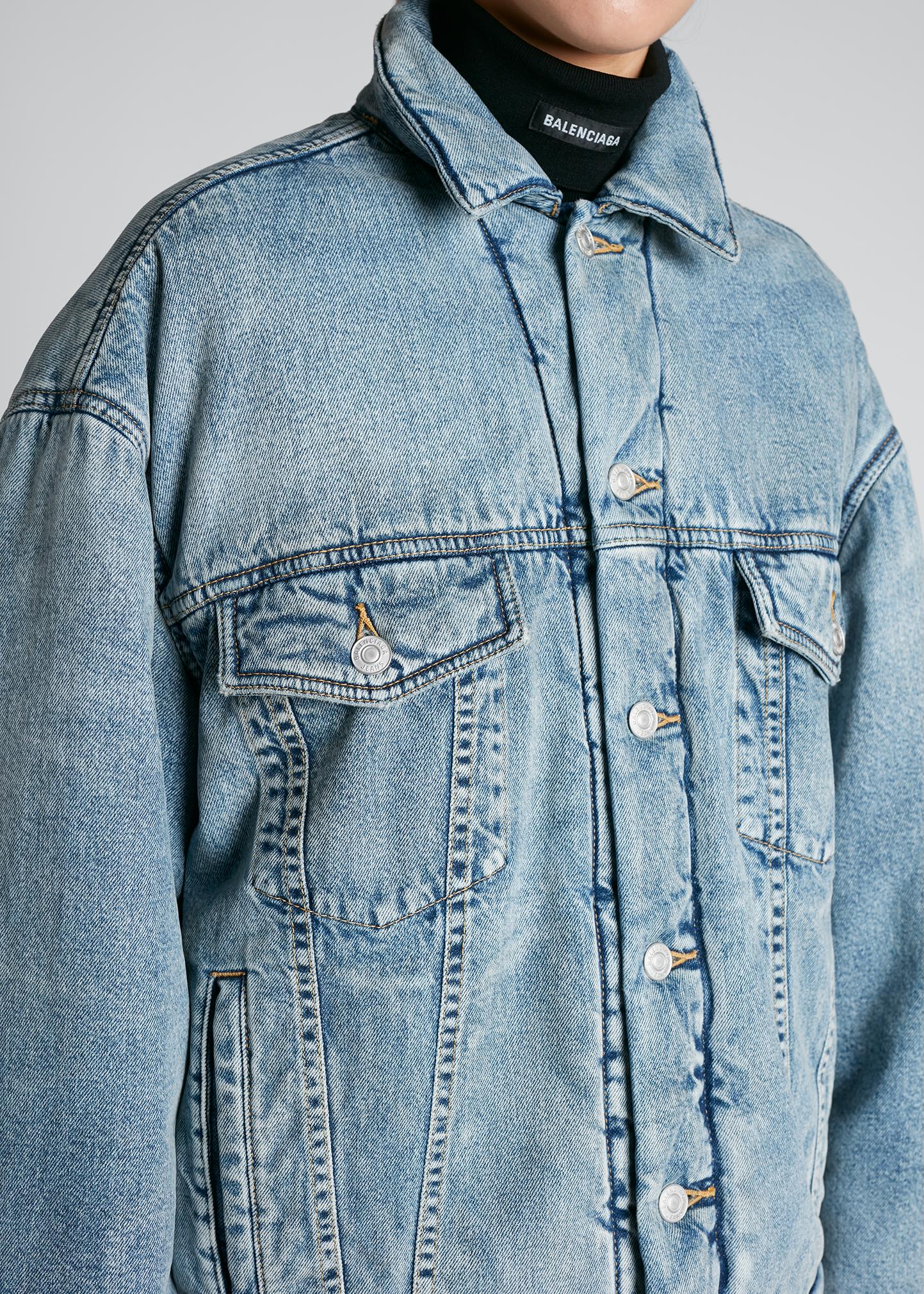 Balenciaga Denim Padded Jacket - Bergdorf Goodman