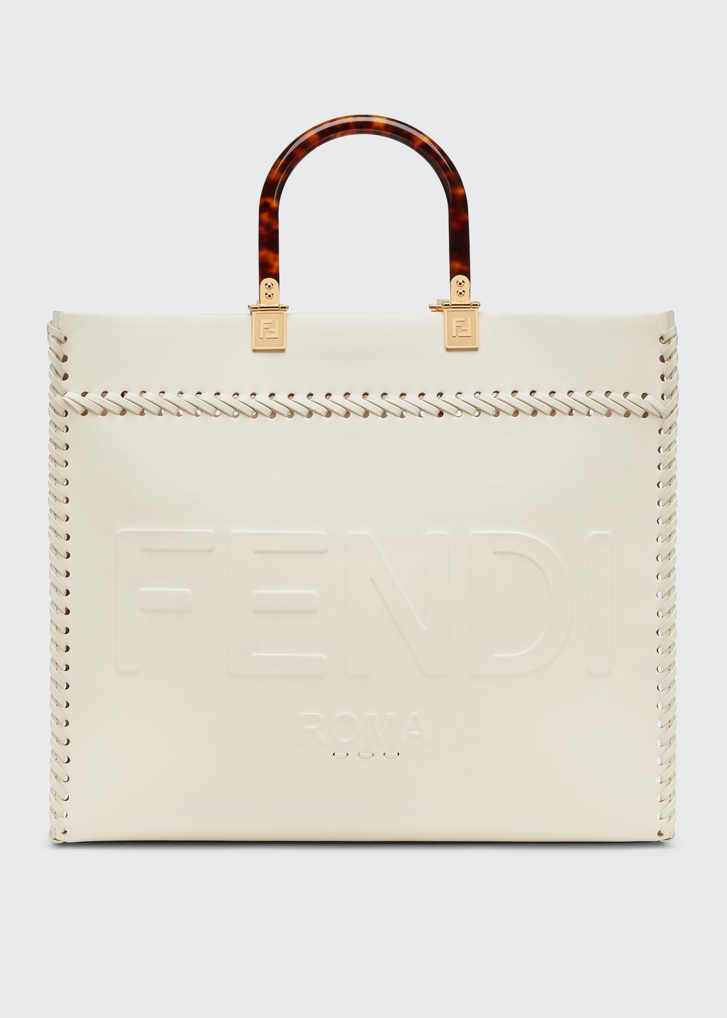 Fendi 0935 Fendi Sunshine Plexiglass Medium Leather Shopper Tote Bag main image 2